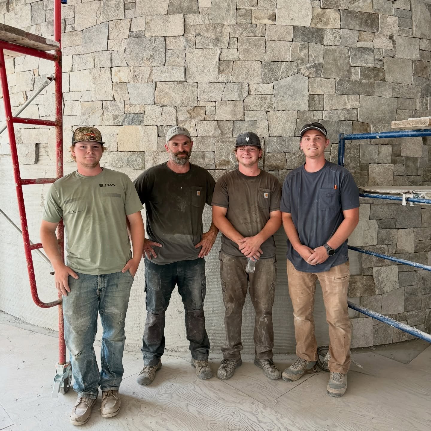 I'm excited to introduce the new team at Miller Stoneworks - Gaige, Brandon, Landon and Braden. It is a real blessing to have such solid masons and great guys to work with. My dad and I started this business in 2008,  and I had been flying solo for a