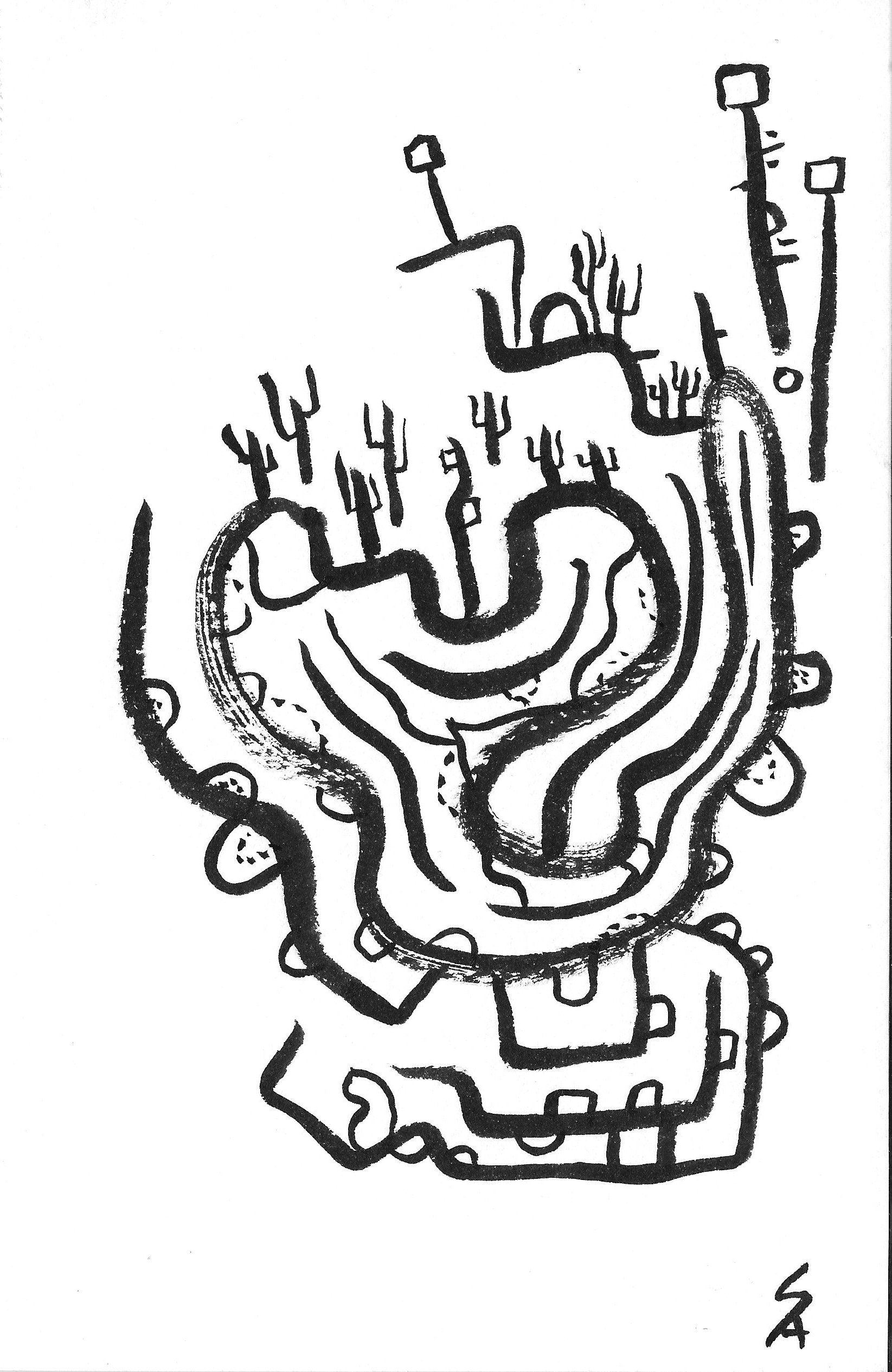 Ink Drawing Series 4 - Sagebrush Codex