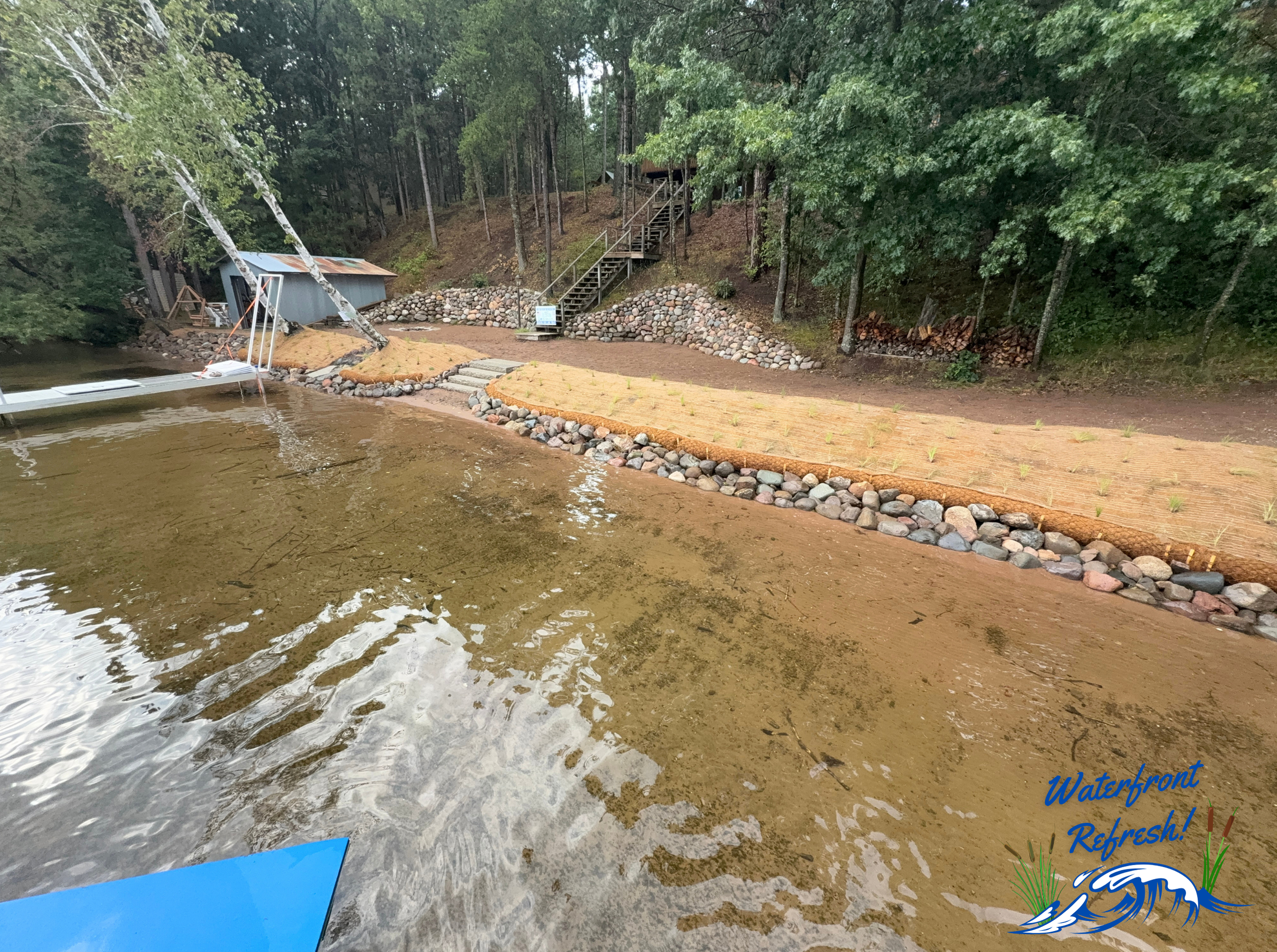 Waterfront Refresh LLC WaterfrontRefresh.Com Shoreline Builders Shoreline Restoration Bayfield Wisconsin Hudson Wisconsin Polk County WI Lake Michigan Lake Superior Waterfront Refresh Natural Shoreline Repair Wave Erosion Repair Great Lakes Water