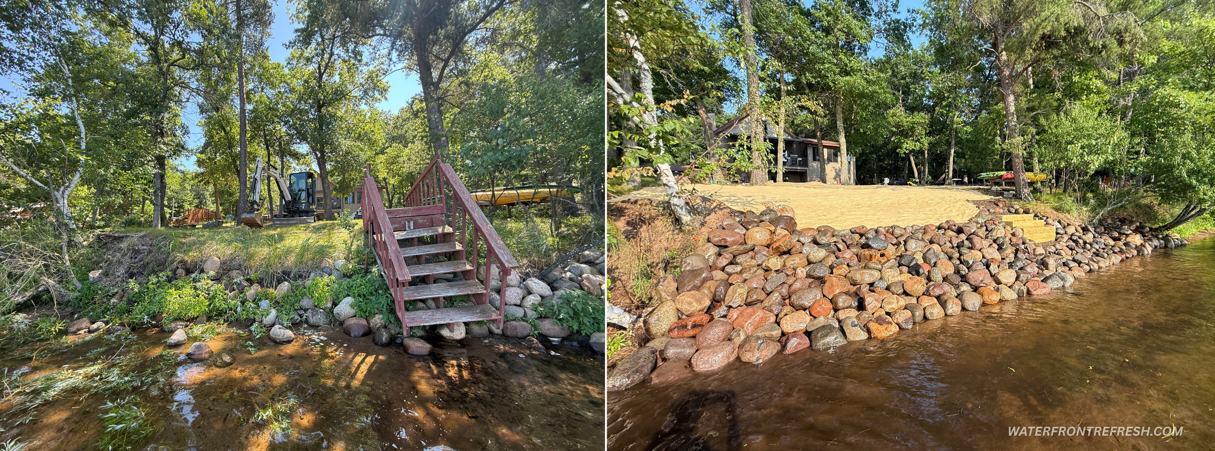 Riprap Repair Wisconsin Lakefront Builder Wisconsin Shoreline Waterfront Restoration Wisconsin Waterfront Refresh LLC Blue North Construction Waterfront Steps Wisconsin Waterfront Natural Shoreline Builders Wisconsin Shoreline Restoration Pros WI MN