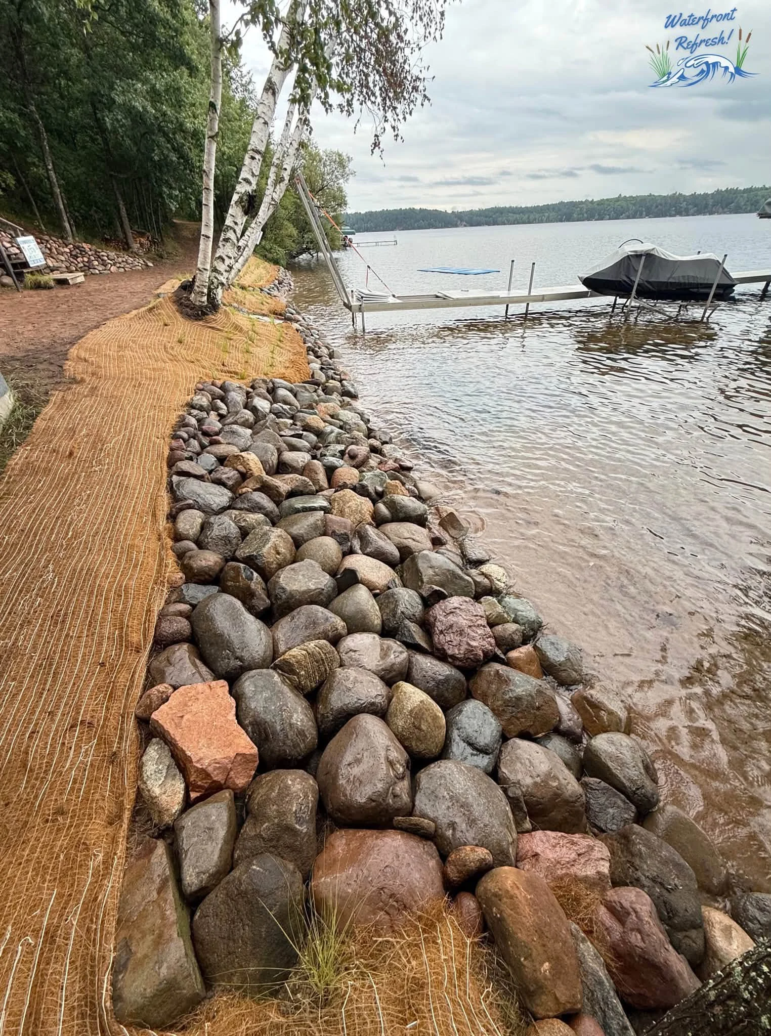 Riprap Restoration Wisconsin Minnesota Lakefront Erosion Control Repair Waterfront Refresh LLC Shoreline Builders WI 