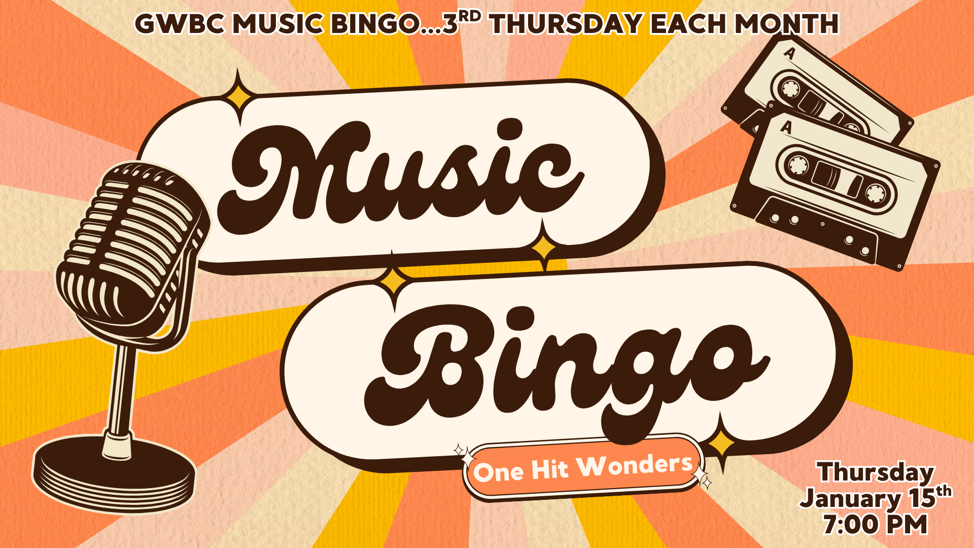 GWBC Music Bingo: One Hit Wonders