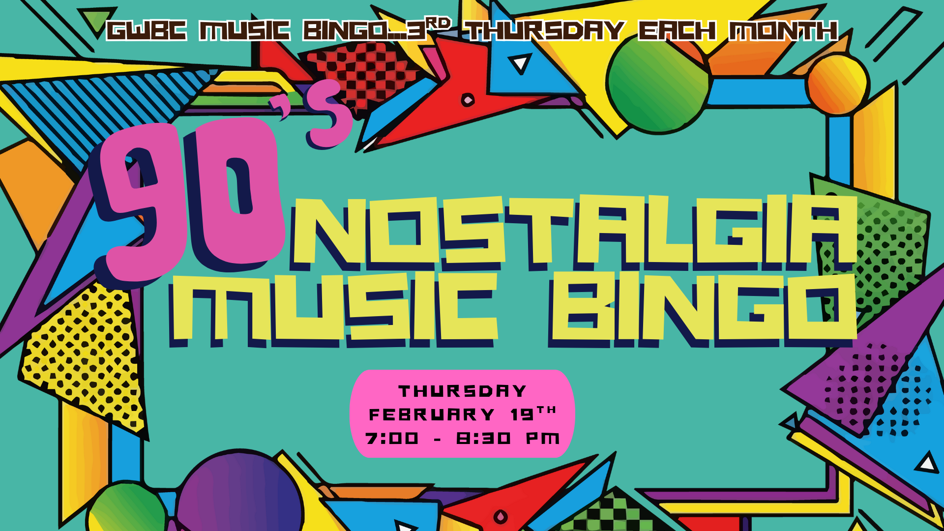 GWBC Music Bingo: 90's Nostalgia