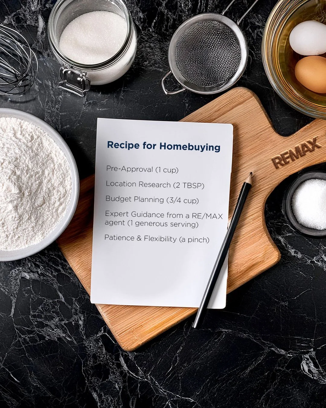 Whipping up a homebuying plan? 🥣🏡
Pre-approval, smart location research, a solid budget, expert guidance, and a pinch of patience&mdash;I'll be your sous-chef from first step to keys. Want the full recipe tailored to you? DM me &ldquo;RECIPE.&rdquo