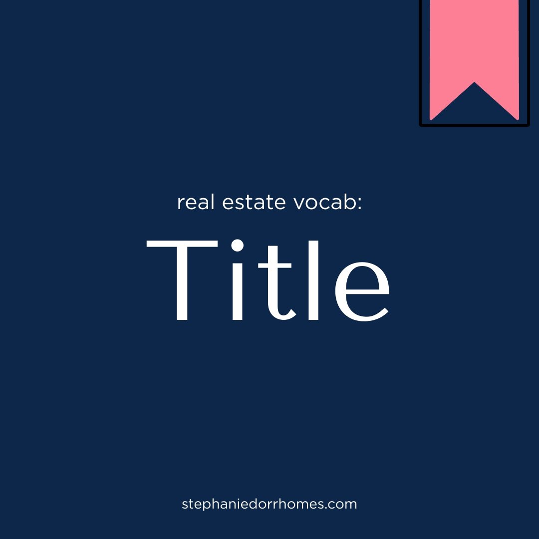 Title refers to your legal ownership rights to a property. When you buy a home, you are not just buying the house itself, you are also receiving title to it, meaning you have the legal right to own, use, and sell that property.

Before closing, a tit