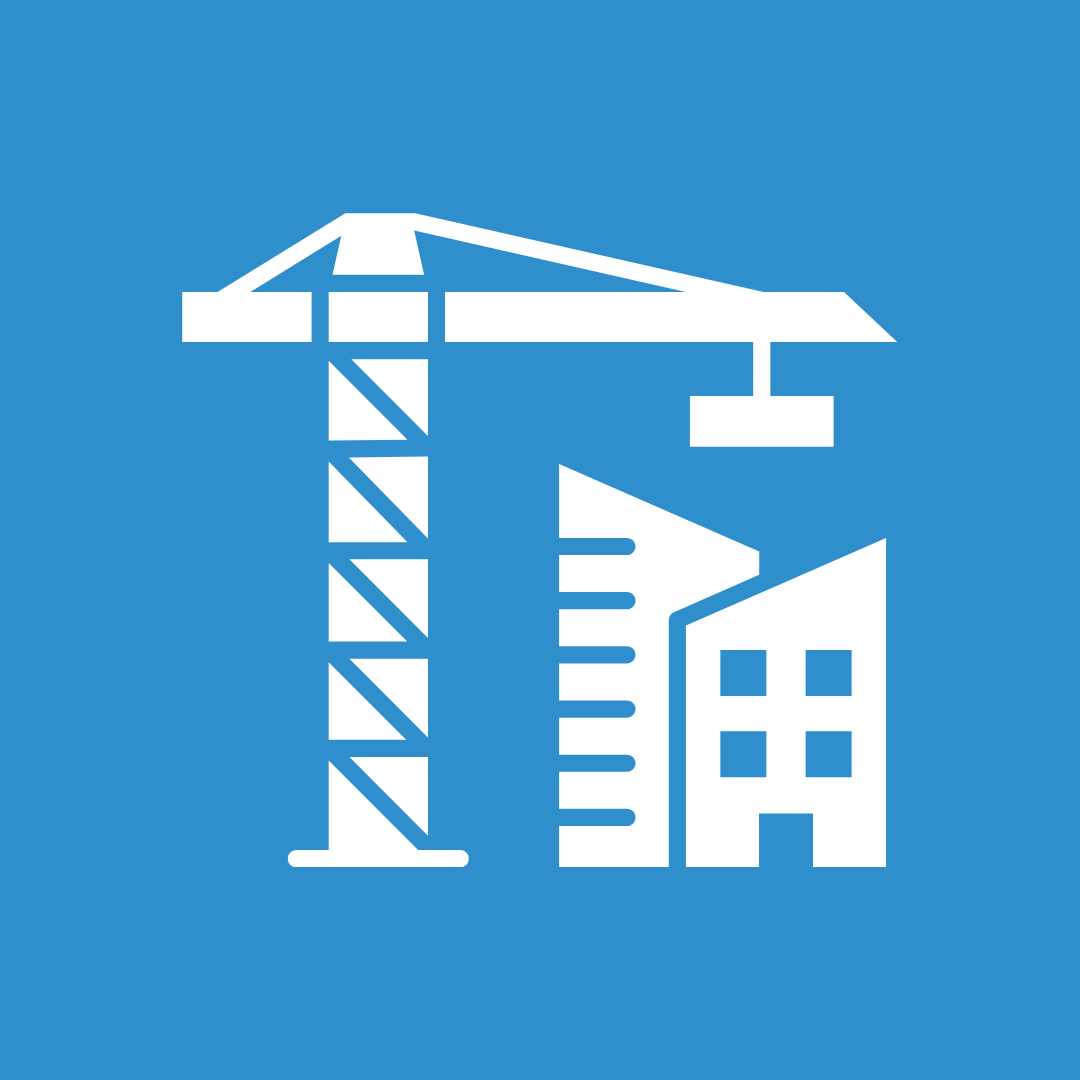 Hale Partners Hawaii icon of a construction crane and a building under construction, symbolizing their Commercial Construction Services.