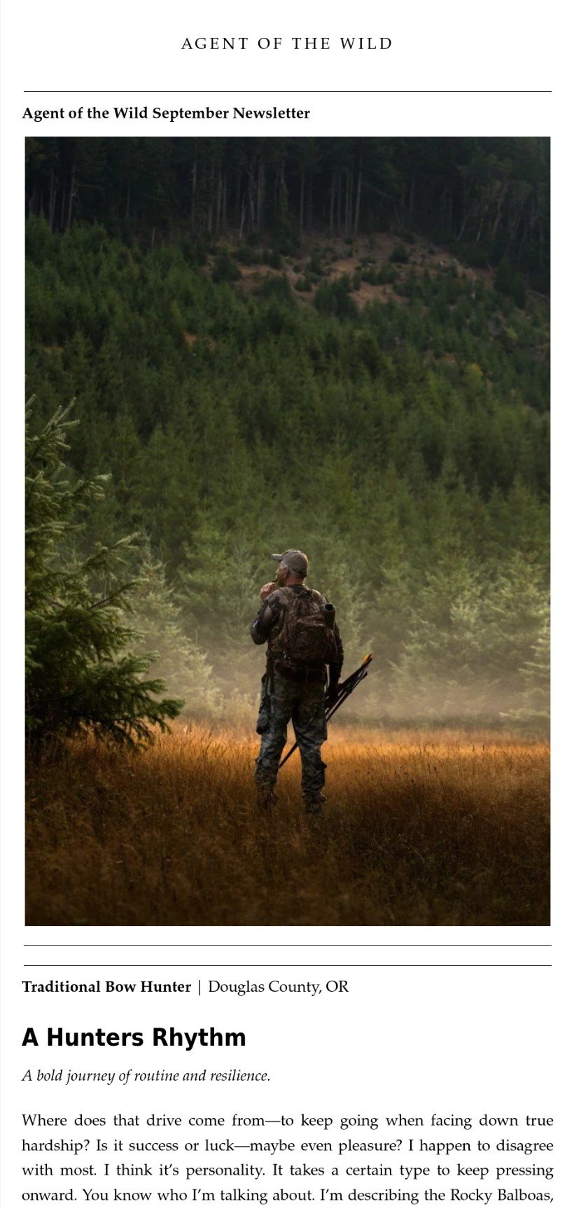Agent of the Wild September Newsletter 2025 A Hunters Rhythm
