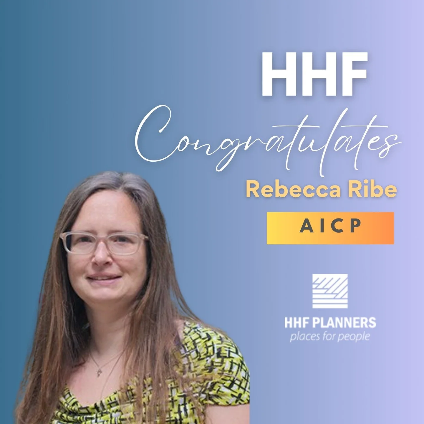 🎉 Big congratulations to our very own Rebecca Ribe, AICP!

She officially earned her American Institute of Certified Planners (AICP) credential a huge professional milestone that reflects her expertise, dedication, and passion for thoughtful, commun