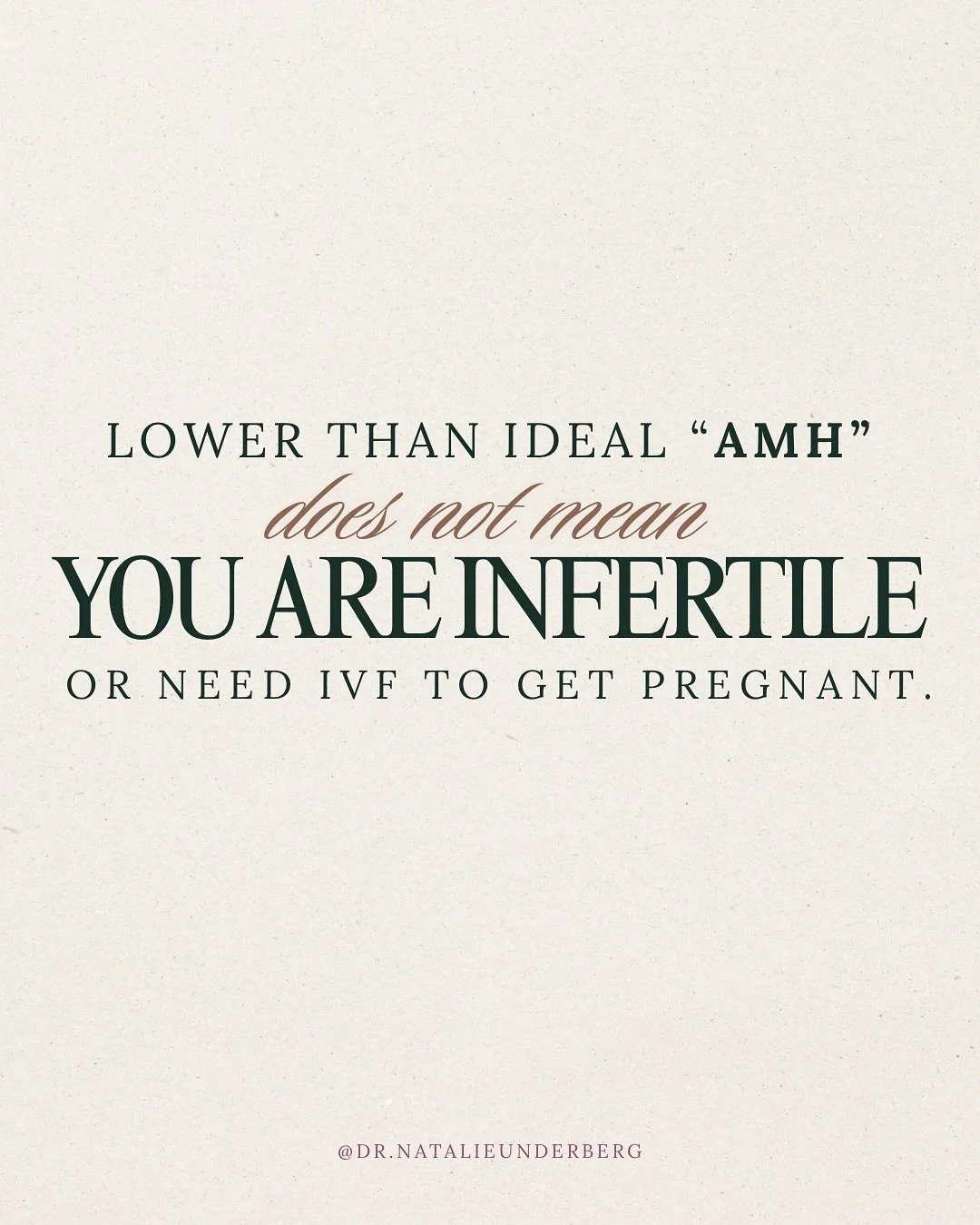 Friends we have to talk about this! 
Low AMH is not a life sentence for fertility.
And it definitely doesn&rsquo;t automatically mean IVF is your only option.
AMH is simply a marker of quantity, not quality.
 It tells us how many eggs may be left&hel