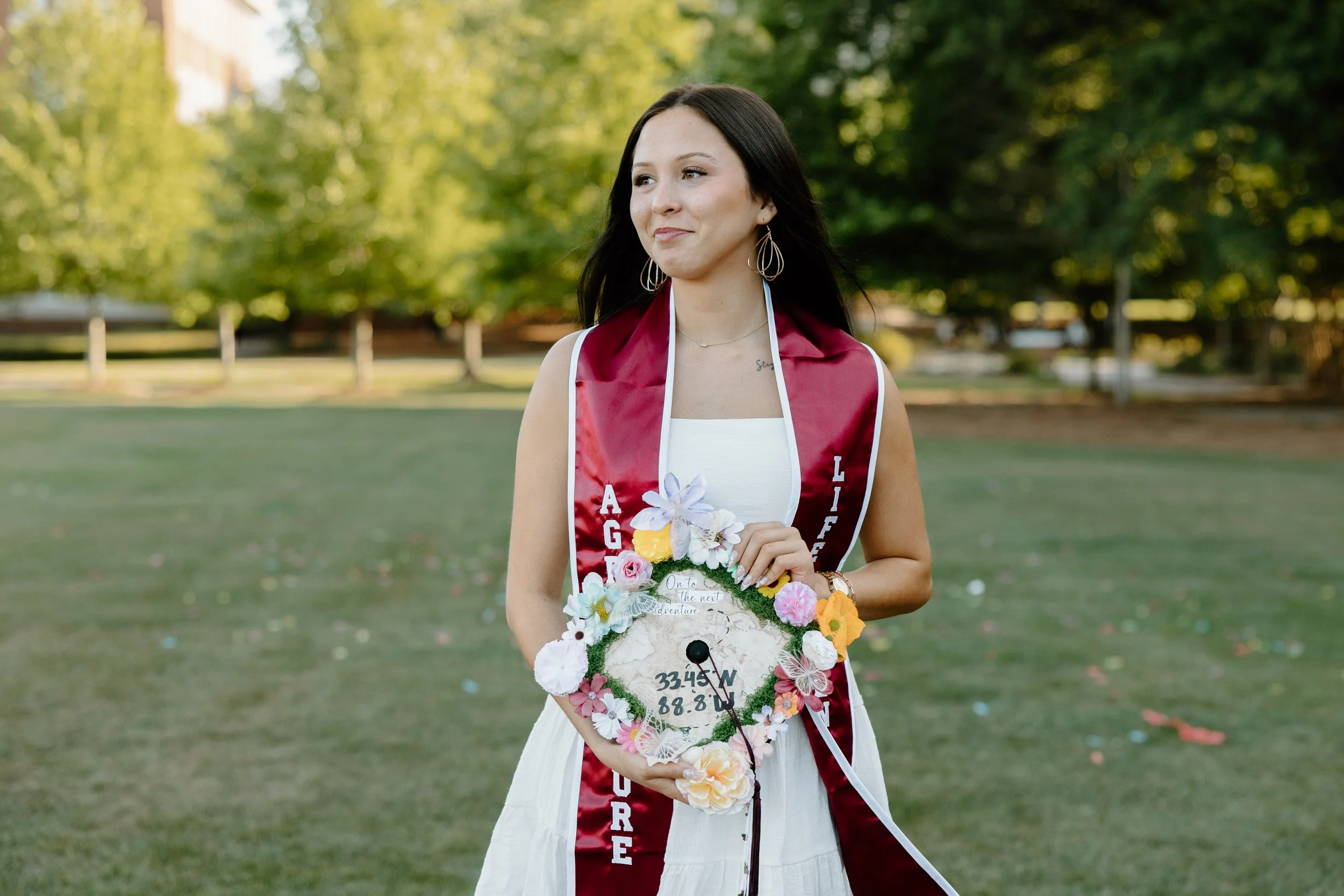Starkville Senior Showing off Decorated Cap