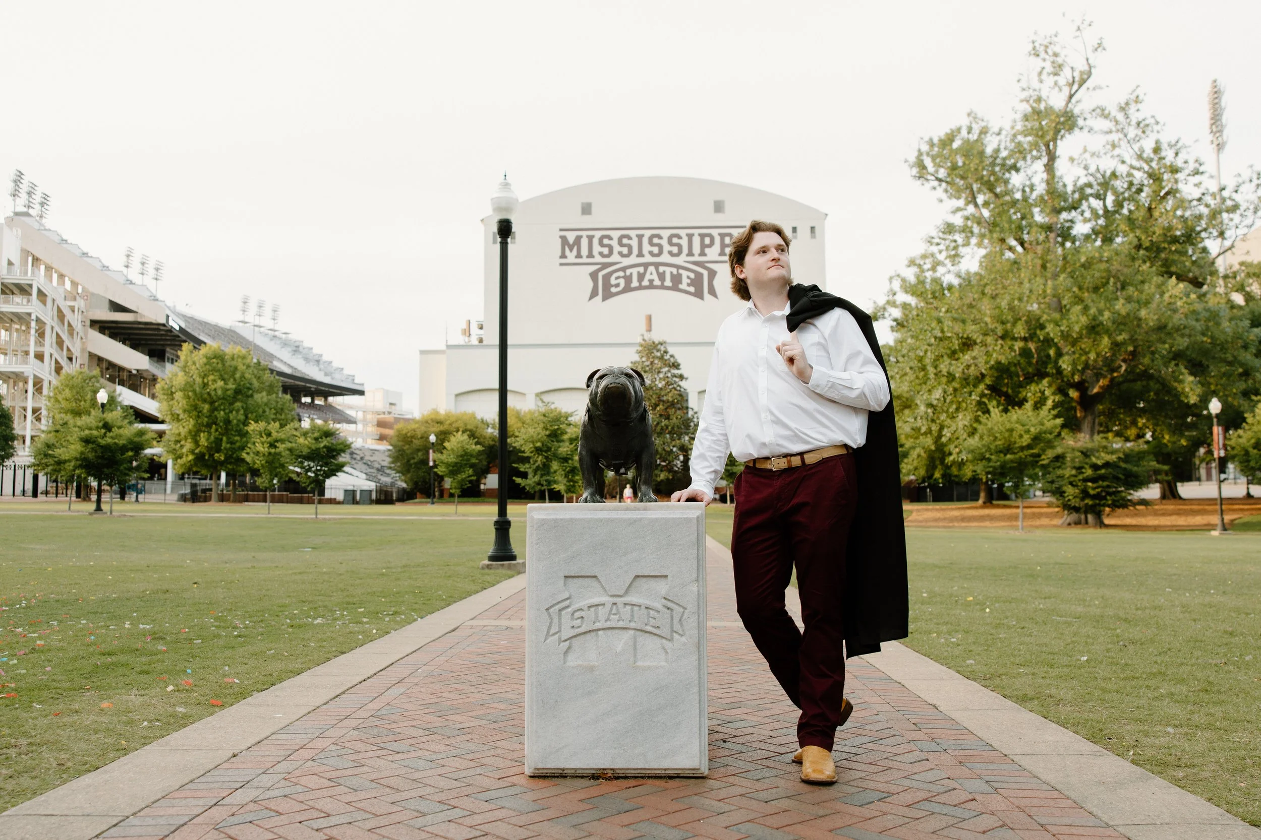Mississippi state senior portraits shot at the junction on campus.