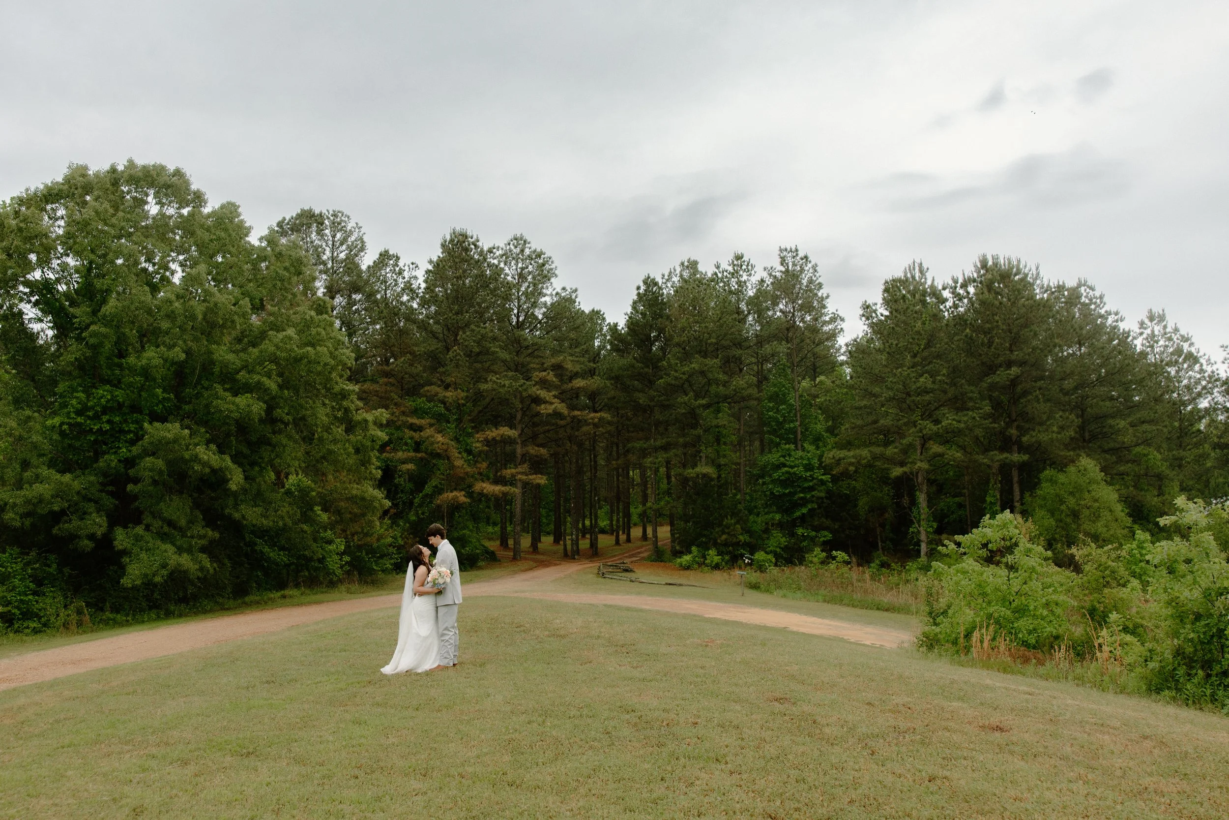 Bride and Groom Near Tupelo MS Wedding Photography, in West Point Mississippi