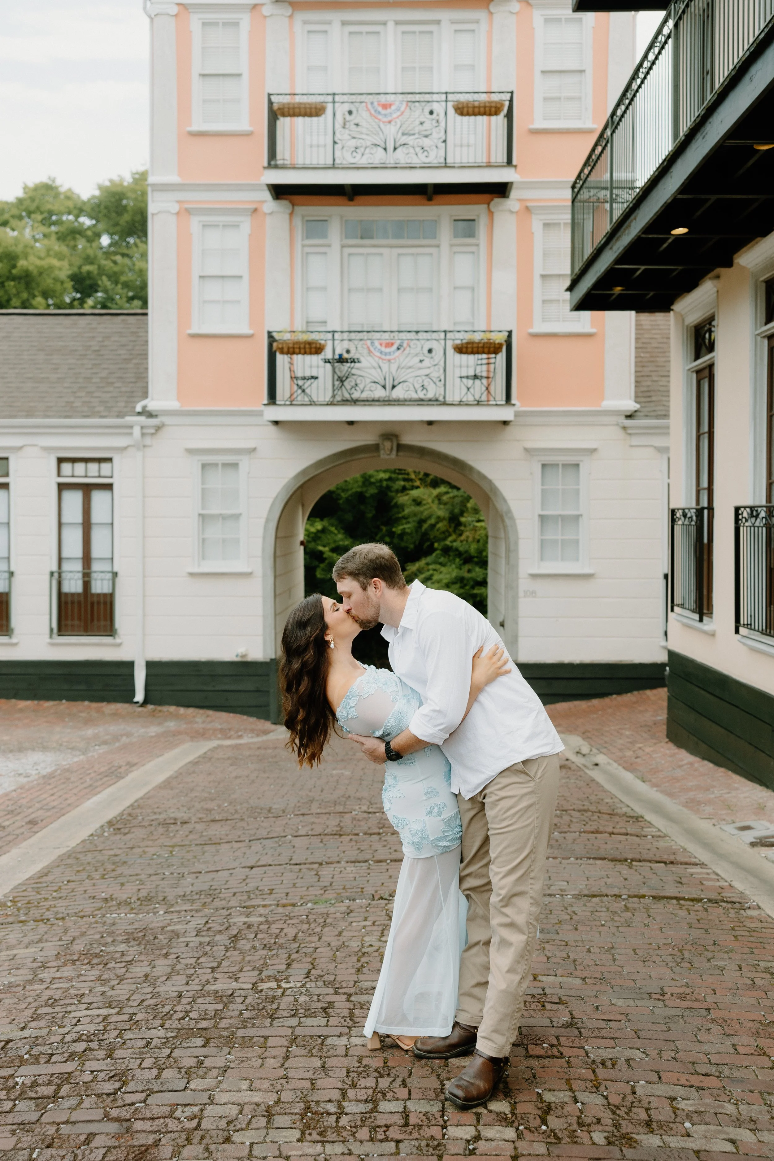 Couple portraits during engagement session in Starkville Mississippi, captured by Hannah Ellis.