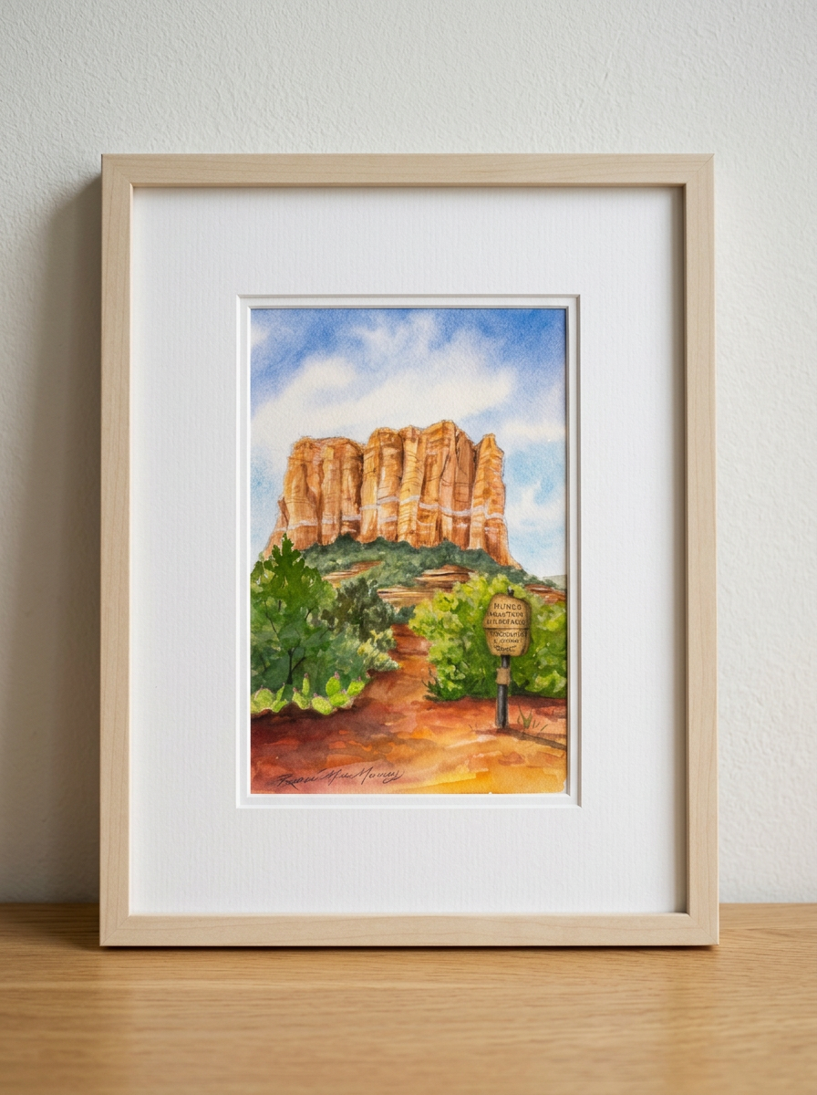 Original Watercolor - Courthouse Butte, Sedona AZ