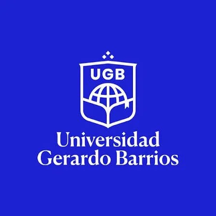 Logo of Universidad Gerardo Barrios, featuring a blue emblem within a shield and the university's name in blue text.