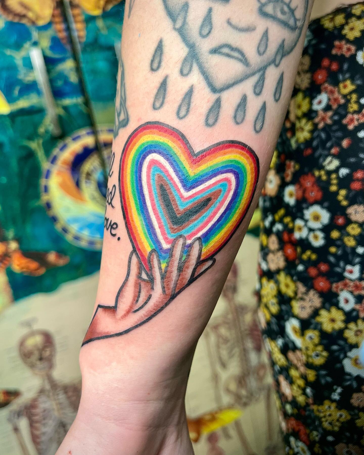 All we need is love 💗 
From my flash! We altered the colors from my original design to be the Pride colors 🏳️&zwj;🌈🏳️&zwj;⚧️ I love how it turned out! Thank you Ashley for your trust 💗