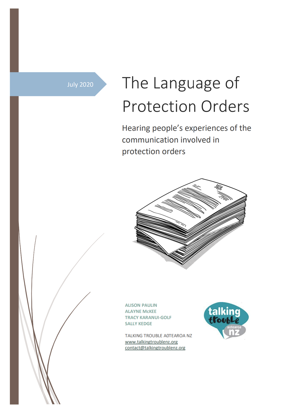 The Language of Protection Orders Hearing people’s experiences of the