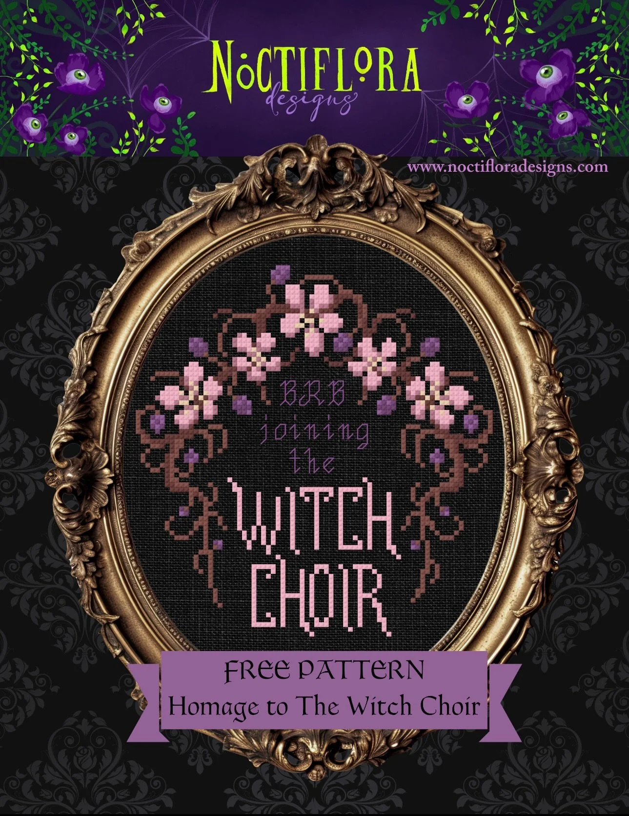Where my witches at?  I just posted this FREE cross stitch pattern that will coordinate perfectly with the Florence &amp; The Machine freebie that I posted last week.  Don&rsquo;t worry, I will be back to my usual spooky plant shenanigans after this 