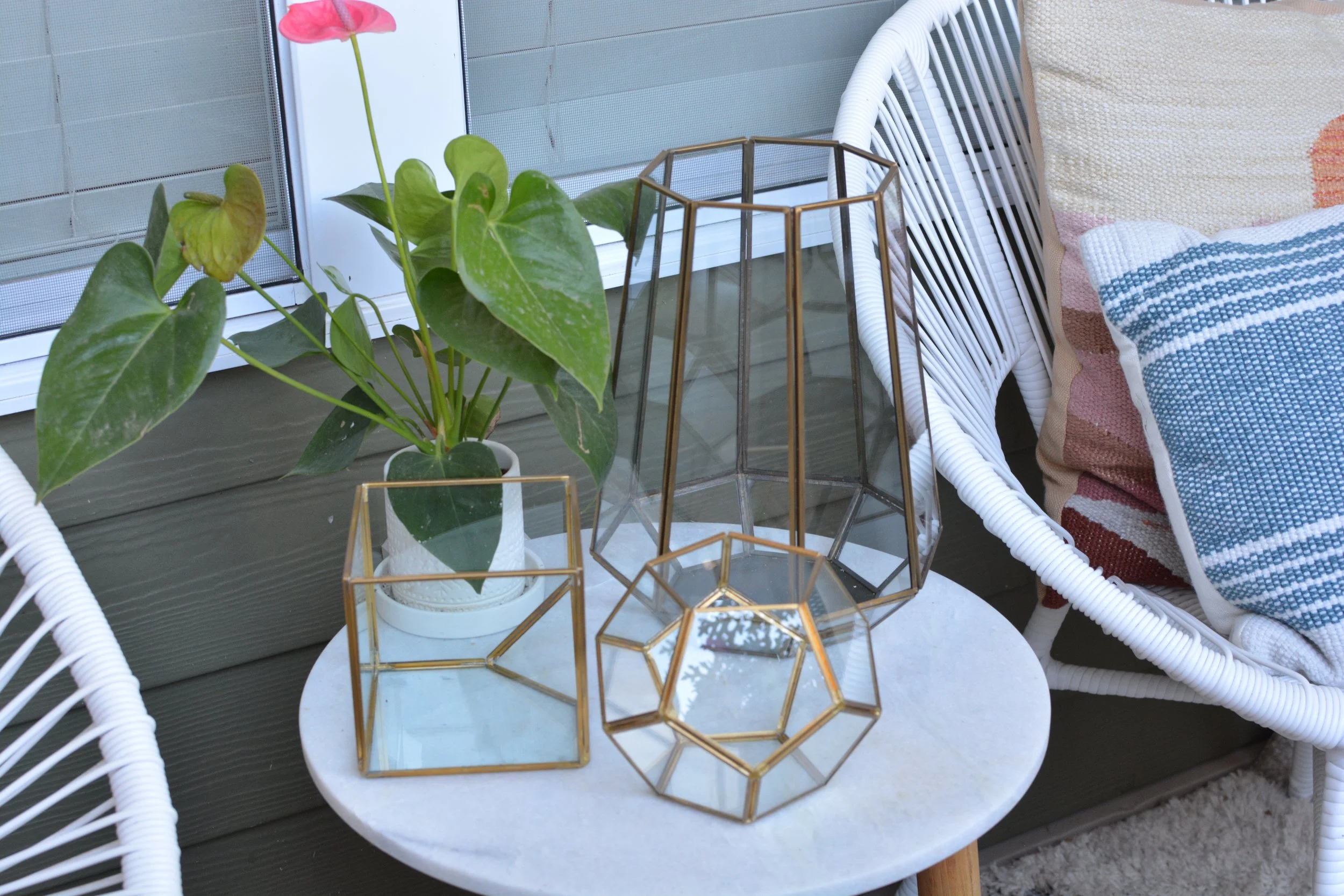 Glass Geometric Candle Holders $3 each