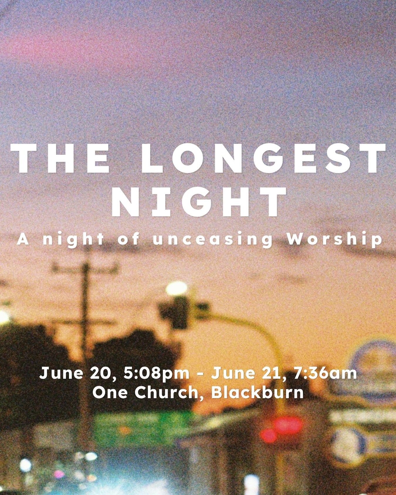 Join us tomorrow night for The Longest Night! There will be space for worship, prayer,
communion at midnight and reflection. 

Come anytime between 5pm Friday night - 7.30am Saturday morning. We would love to see you there! 🙏🏻