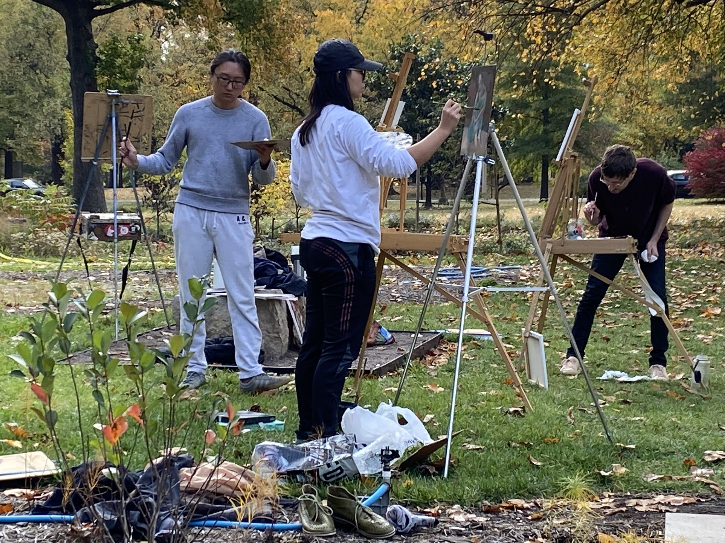 Landscape painting class in Tower Grove Park, St. Louis