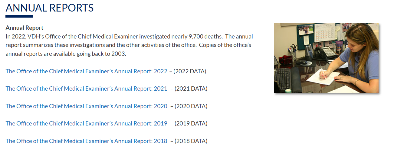 Virginia Medical Examiner Data System (VMEDS)