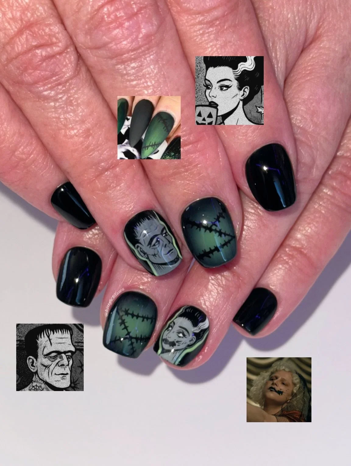 seriously one of the coolest wedding sets i&rsquo;ve done! we took inspiration from frankenstein &amp; bride of frankenstein with hints of green and of course some stitches. love the creative freedom i&rsquo;m given and forever grateful people trust 