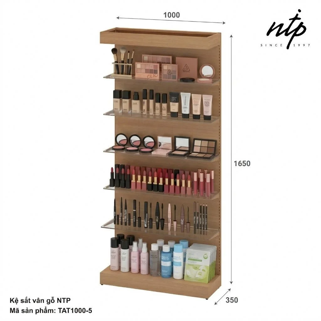 VÁCH TRƯNG BÀY AT800 - SẮT VÂN GỖ