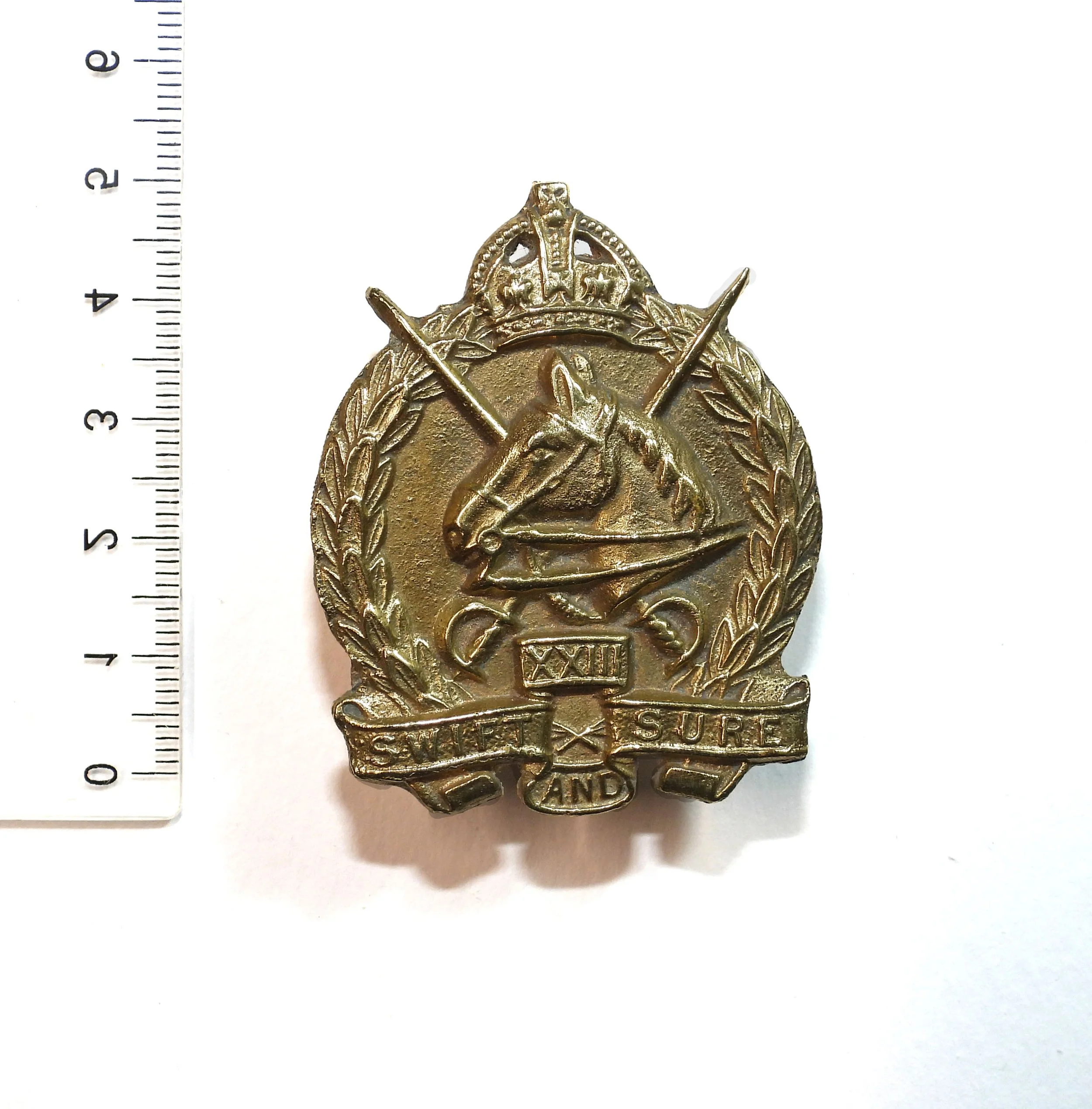 23rd Light Horse Regiment (Barossa) Reproduced Cap Badge. Australia.