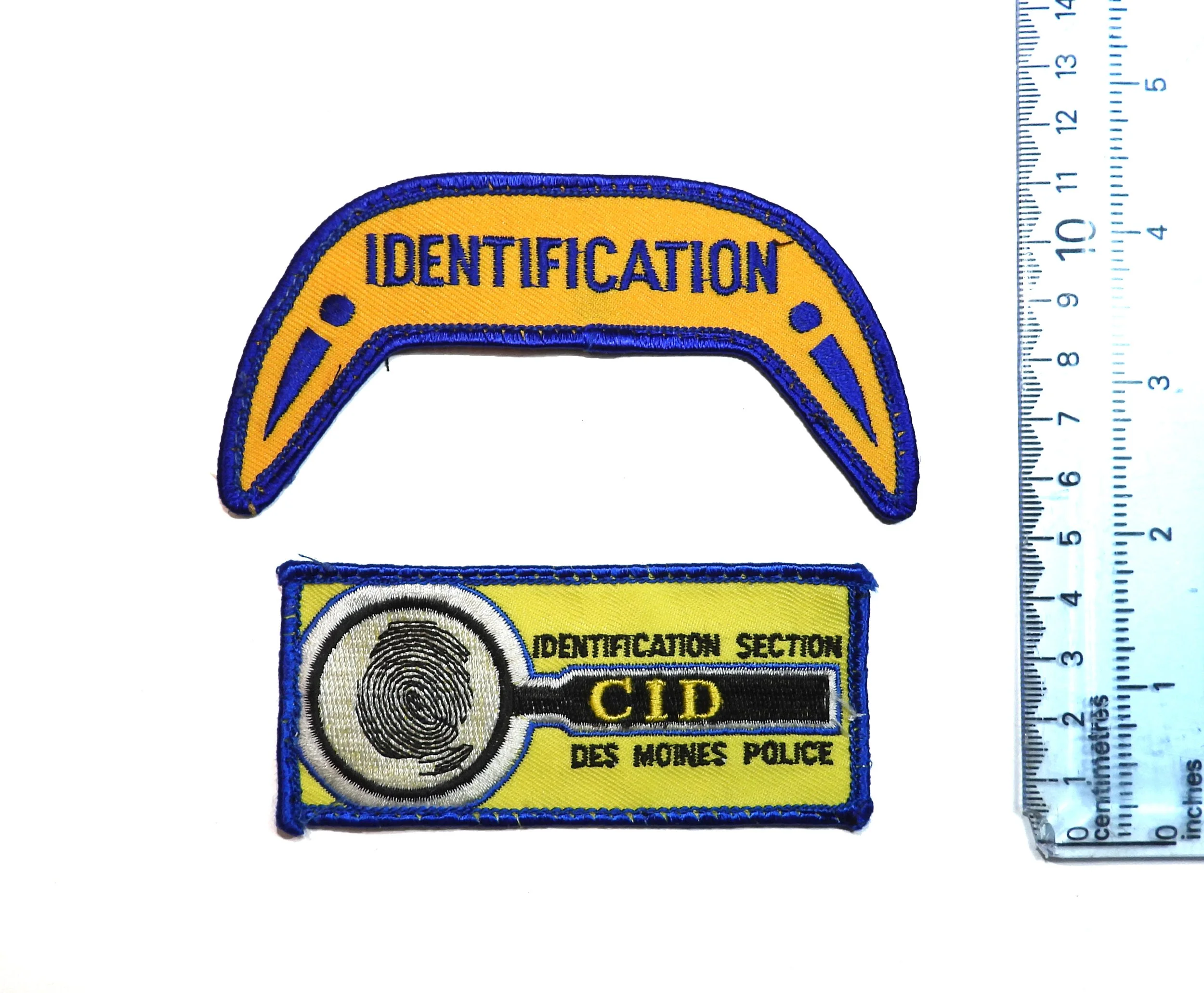 Des Moines Police Criminal Investigation Department Identification Section Patches. United States.