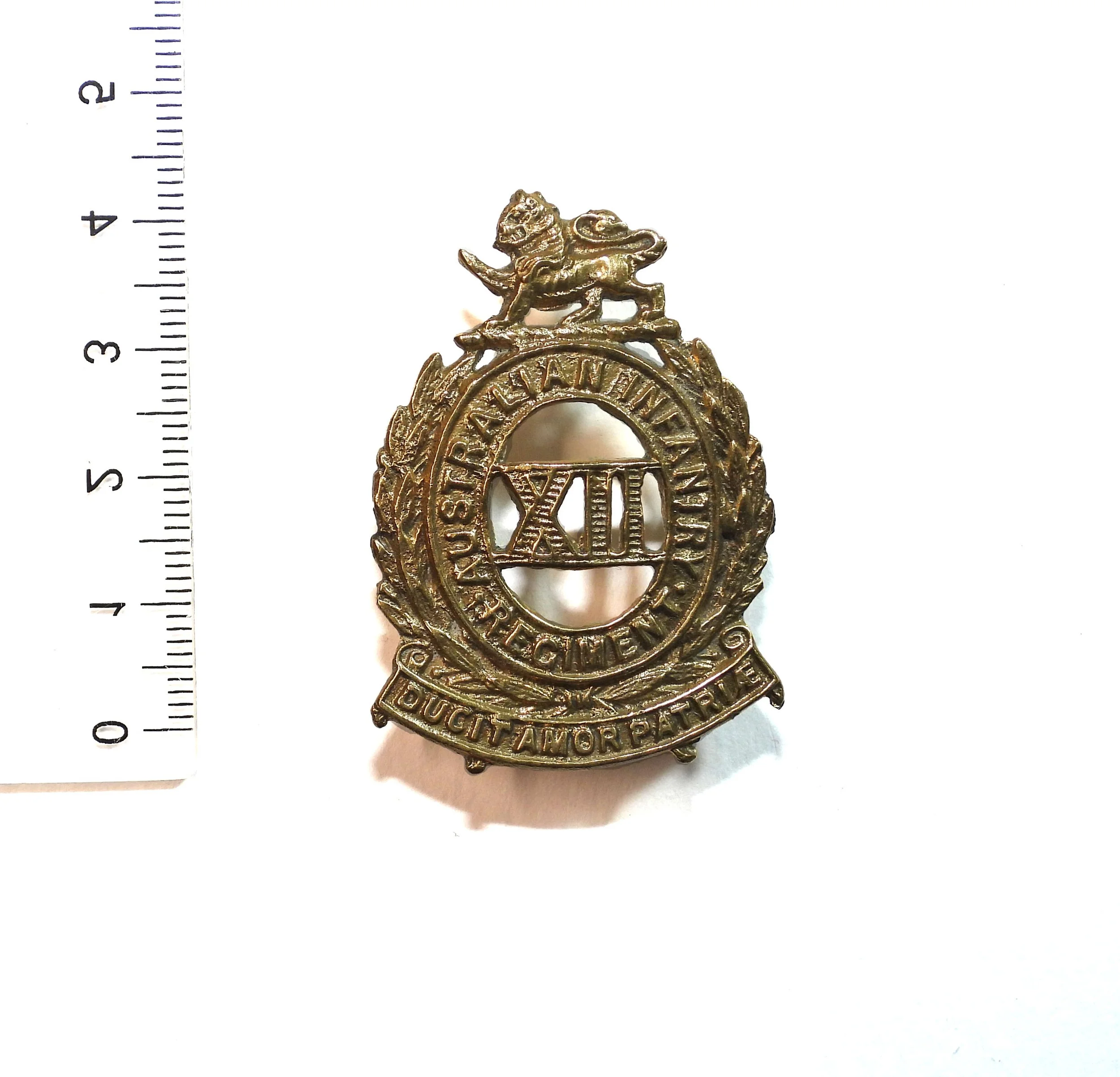12th Battalion (The Launceston Regiment) Reproduced Cap Badge. Australia.