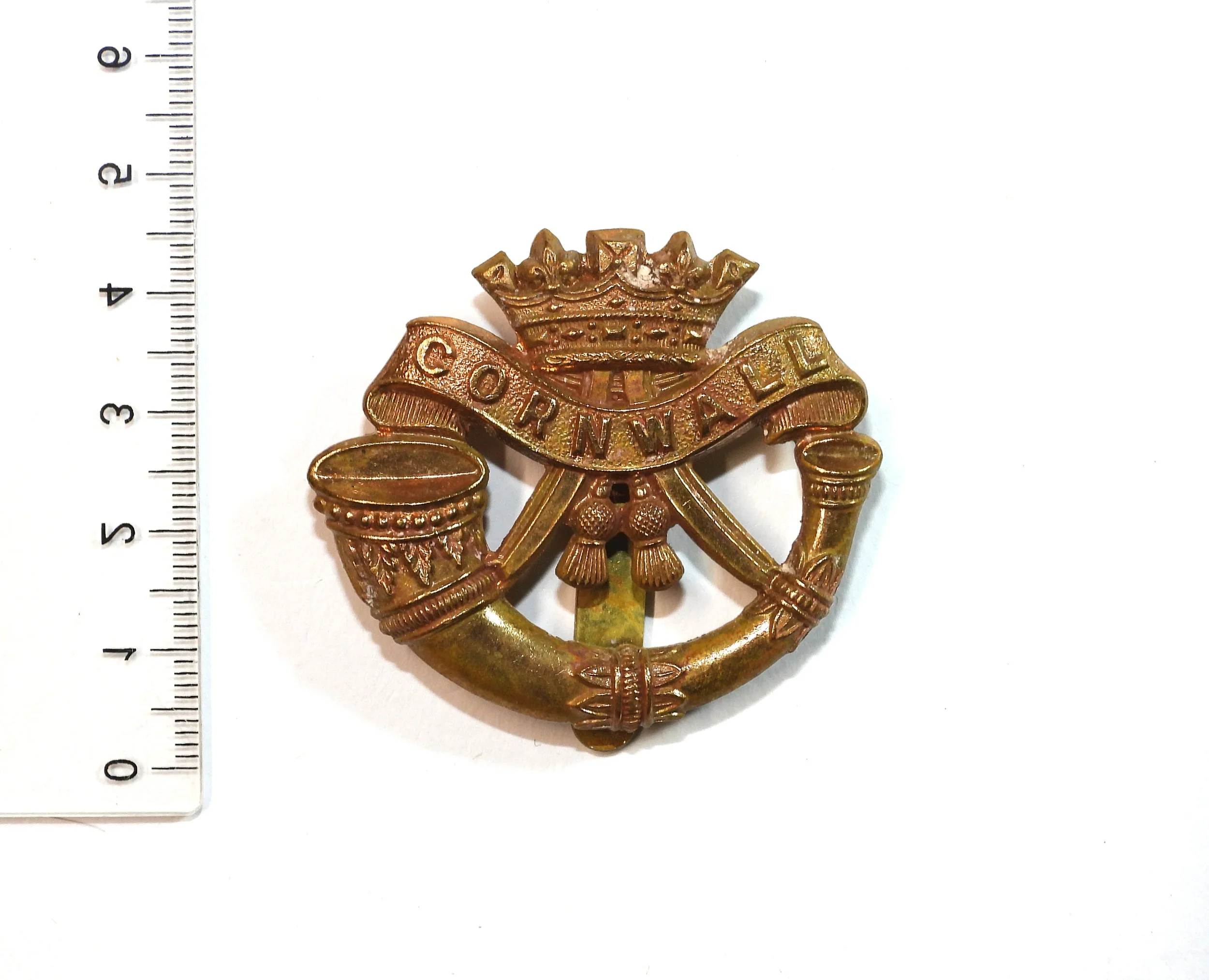 Duke of Cornwall's Light Infantry Brass Cap Badge. United Kingdom.