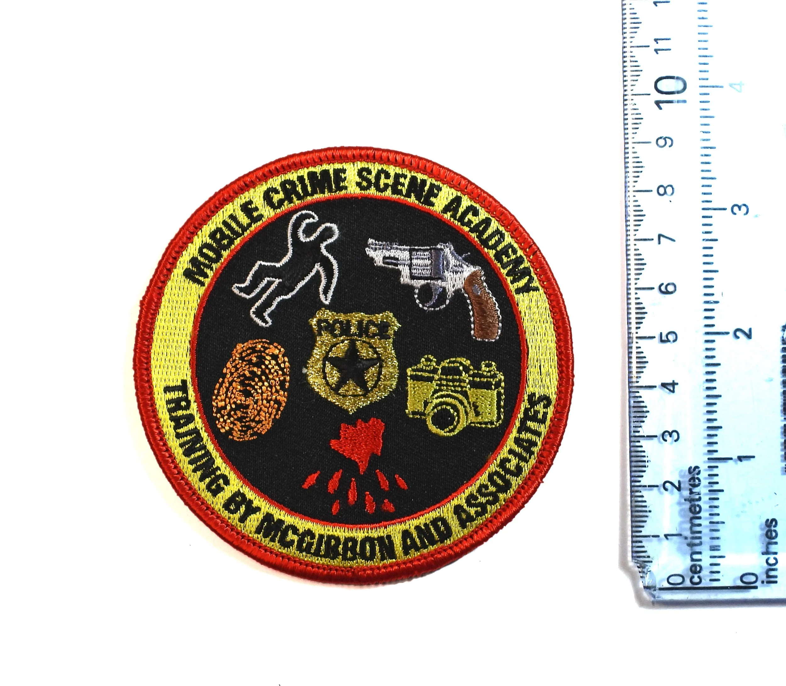 Police Mobile Crime Scene Academy Training by McGibbon and Associates Patch. United States.