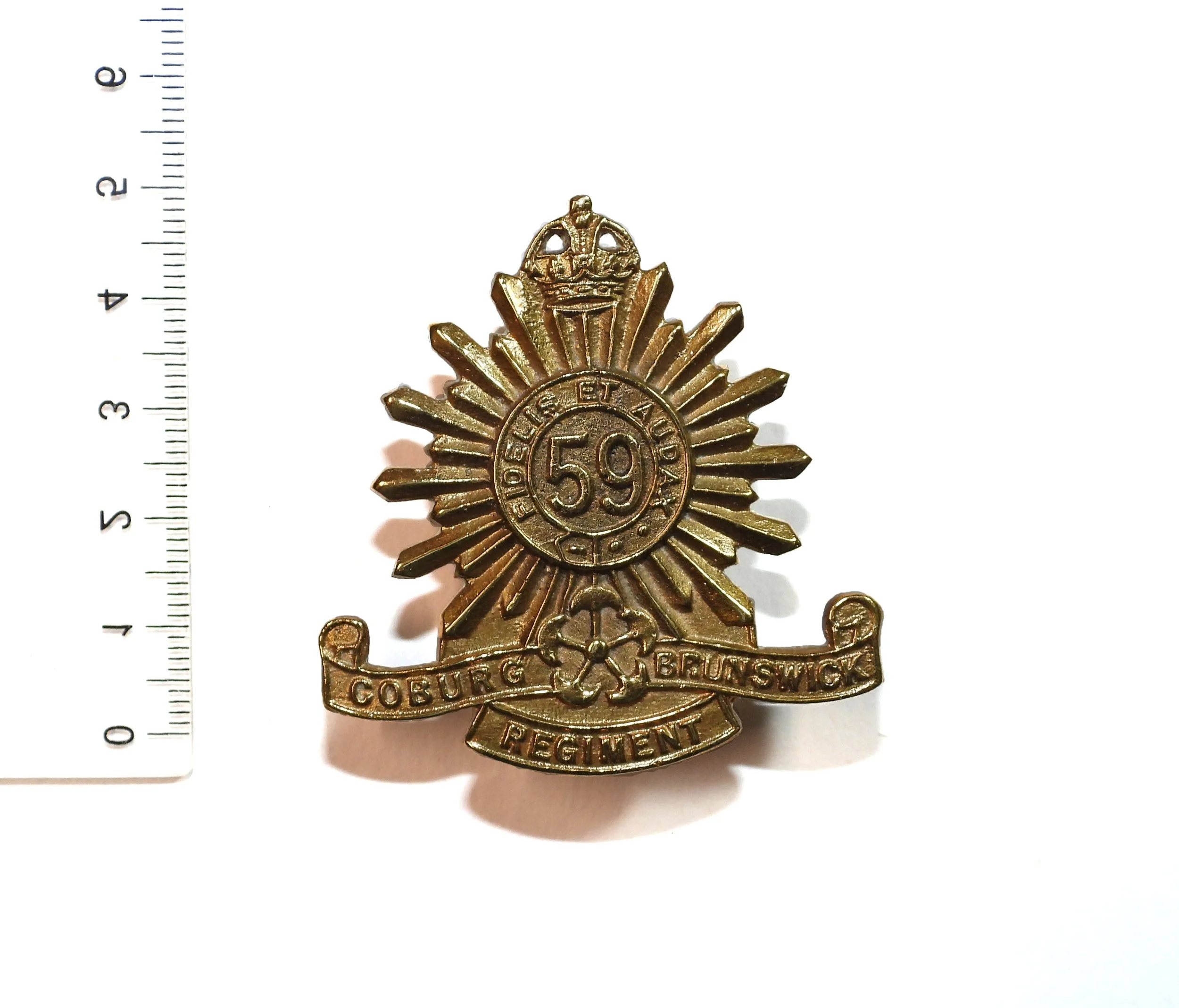 59th Battalion (The Coburg-Brunswick Regiment) Reproduced Cap Badge. Australia.