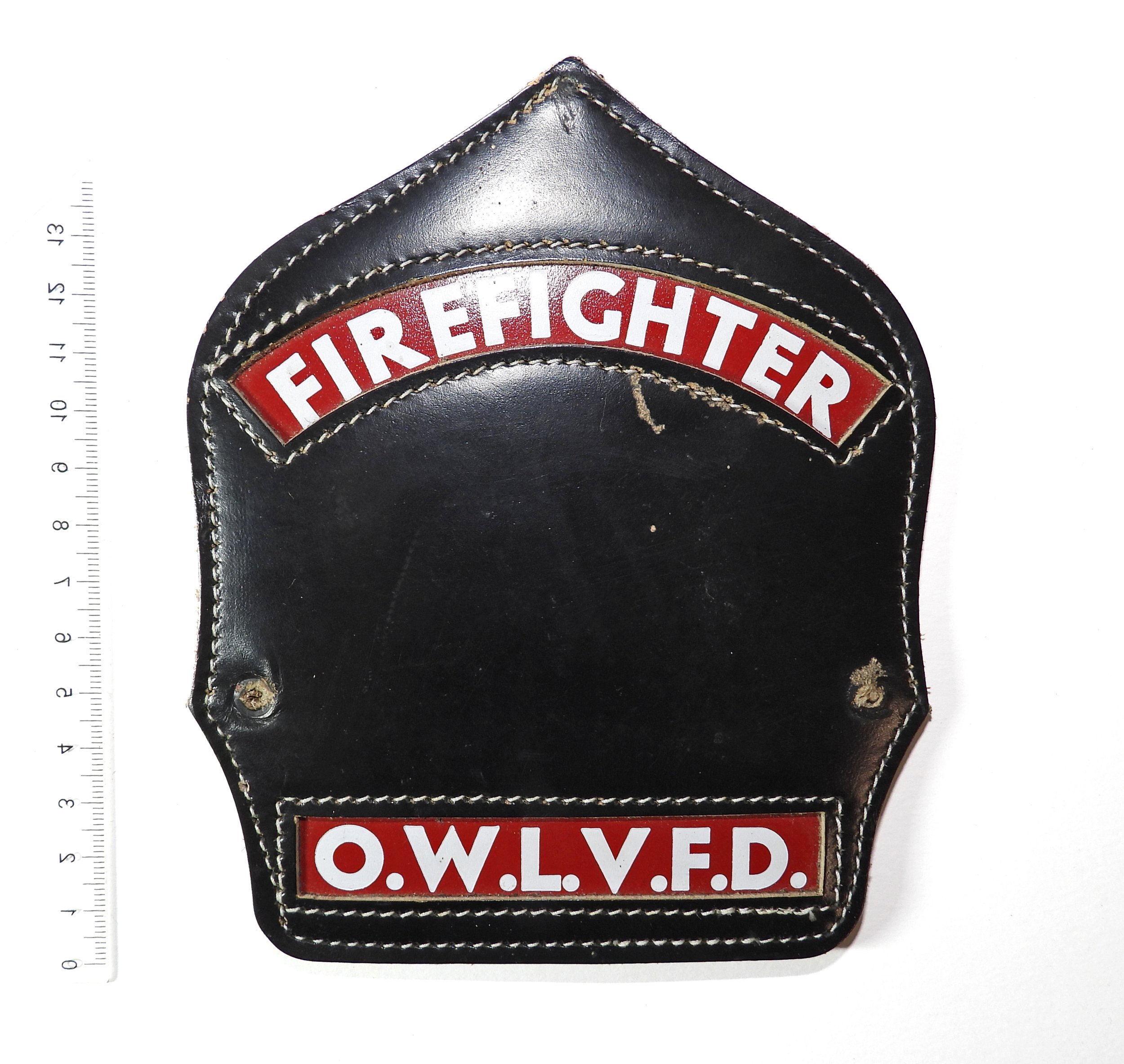 Occoquan-Woodbridge-Lorton Volunteer Fire Department Firefighter Helmet Shield. Virginia, USA.