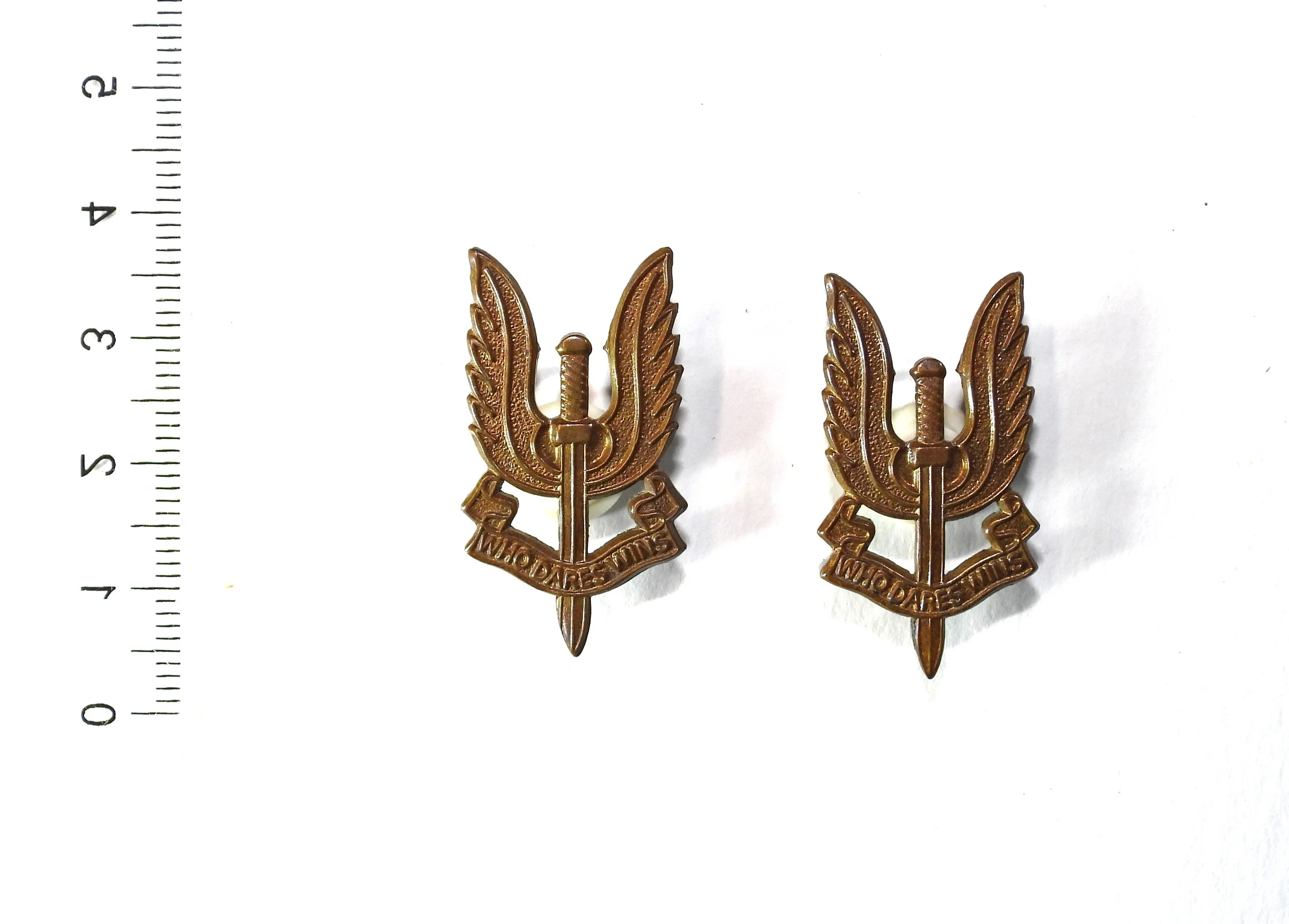 Special Air Service (S.A.S) Brass Collar Badges. Pair. United Kingdom.