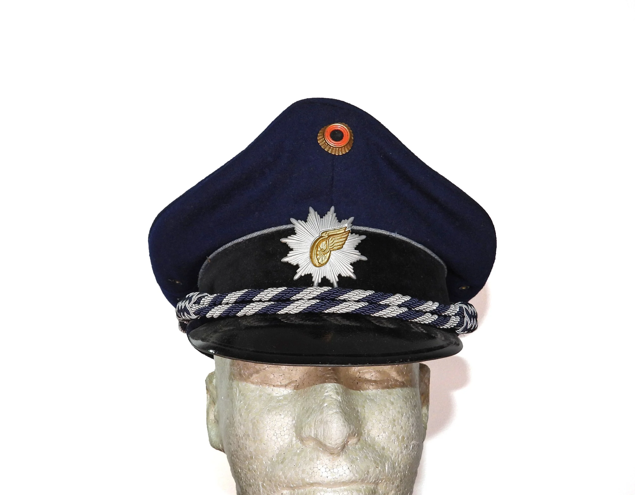 West German Railway Police Blue Peaked Cap. Germany.