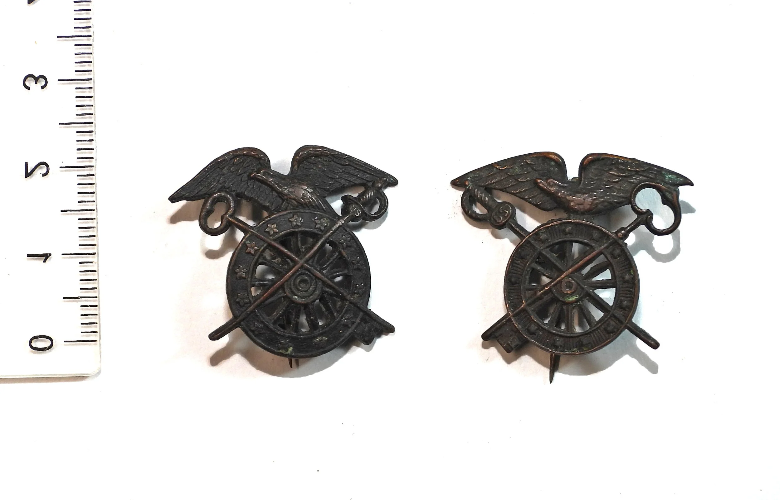 United States Army Quartermaster Collar Badges.