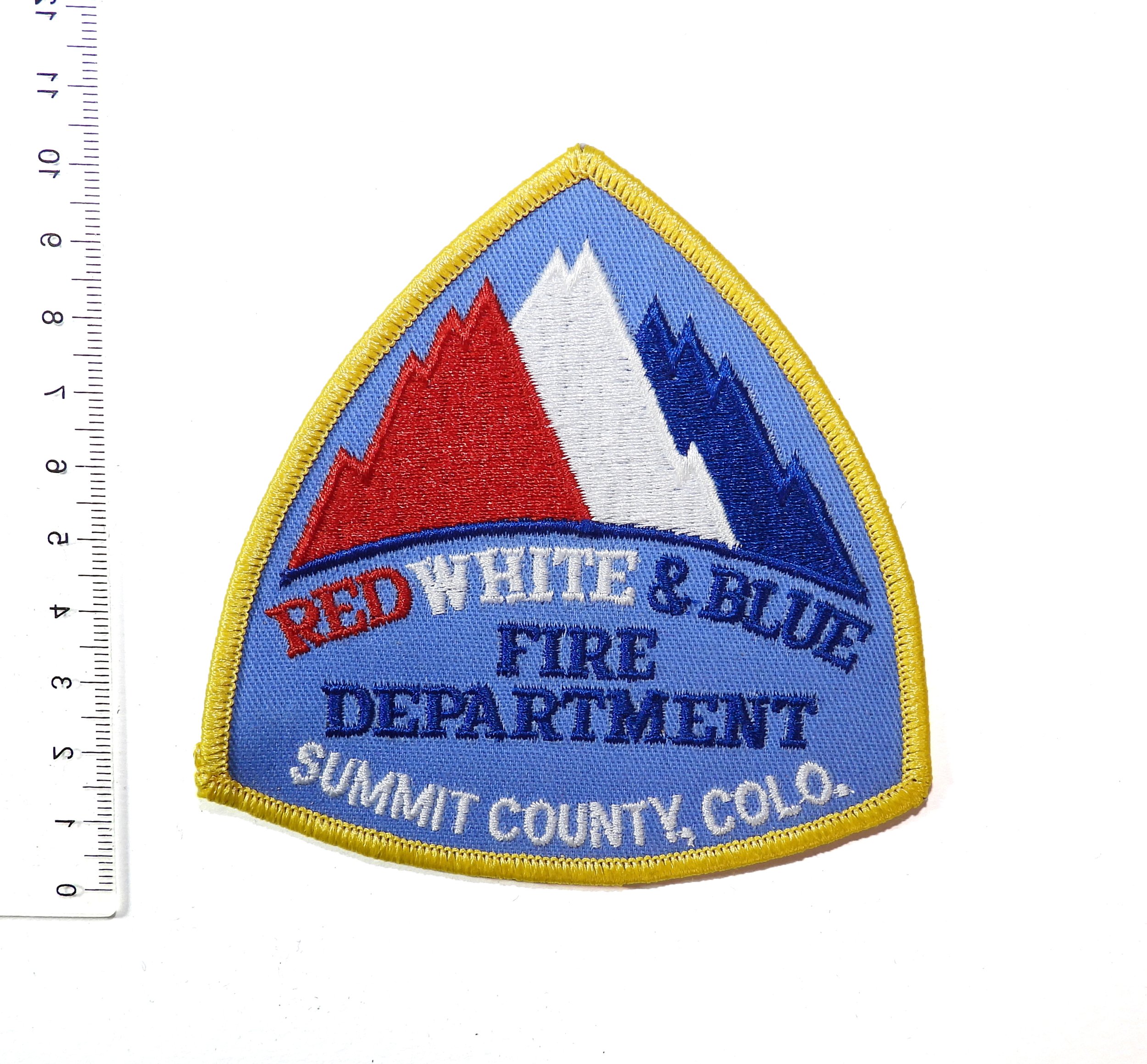 Red, White and Blue Fire Department Patch. Colorado, USA.