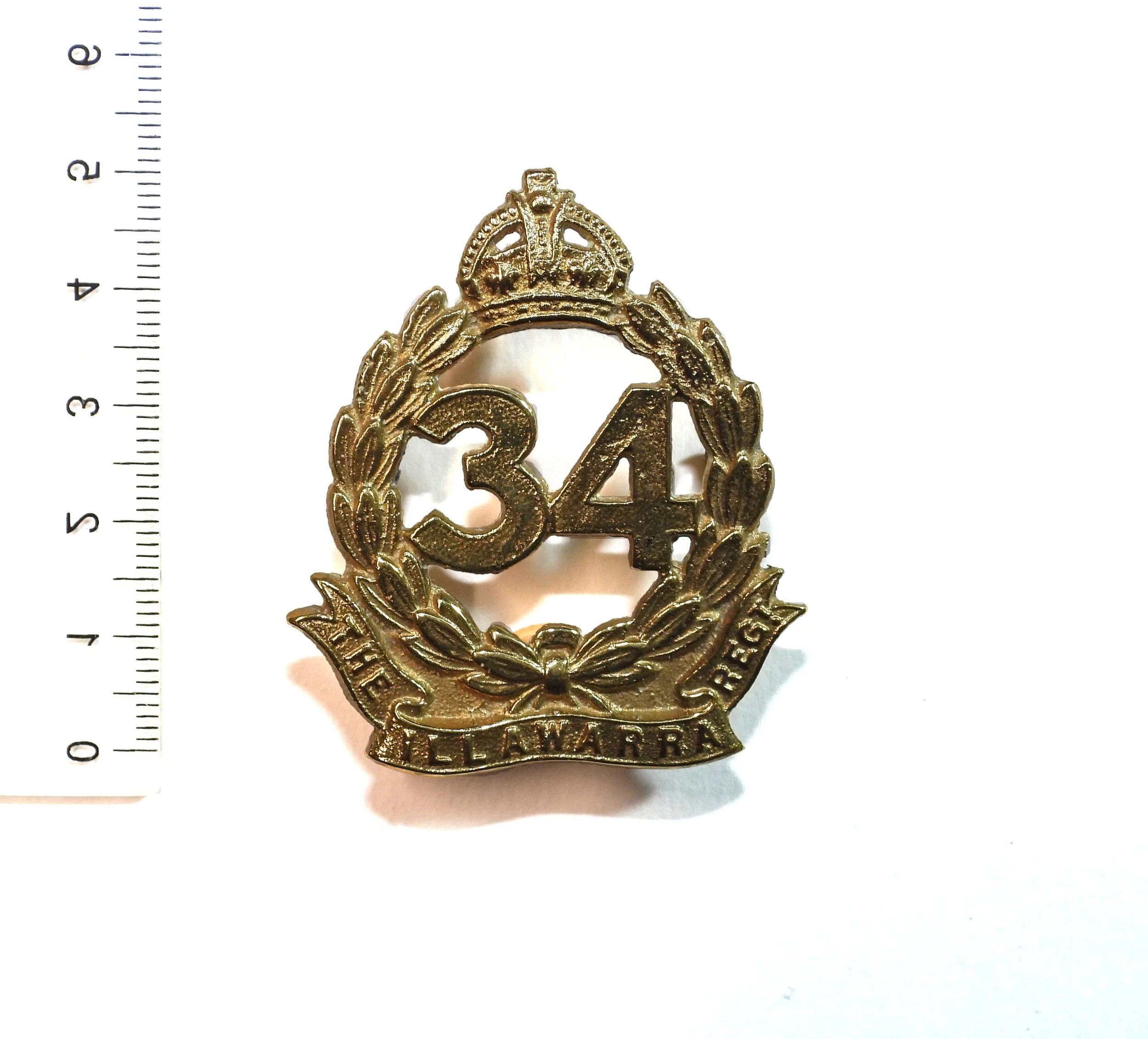 34th Battalion (The Illawarra Regiment) Reproduced Cap Badge. Australia.