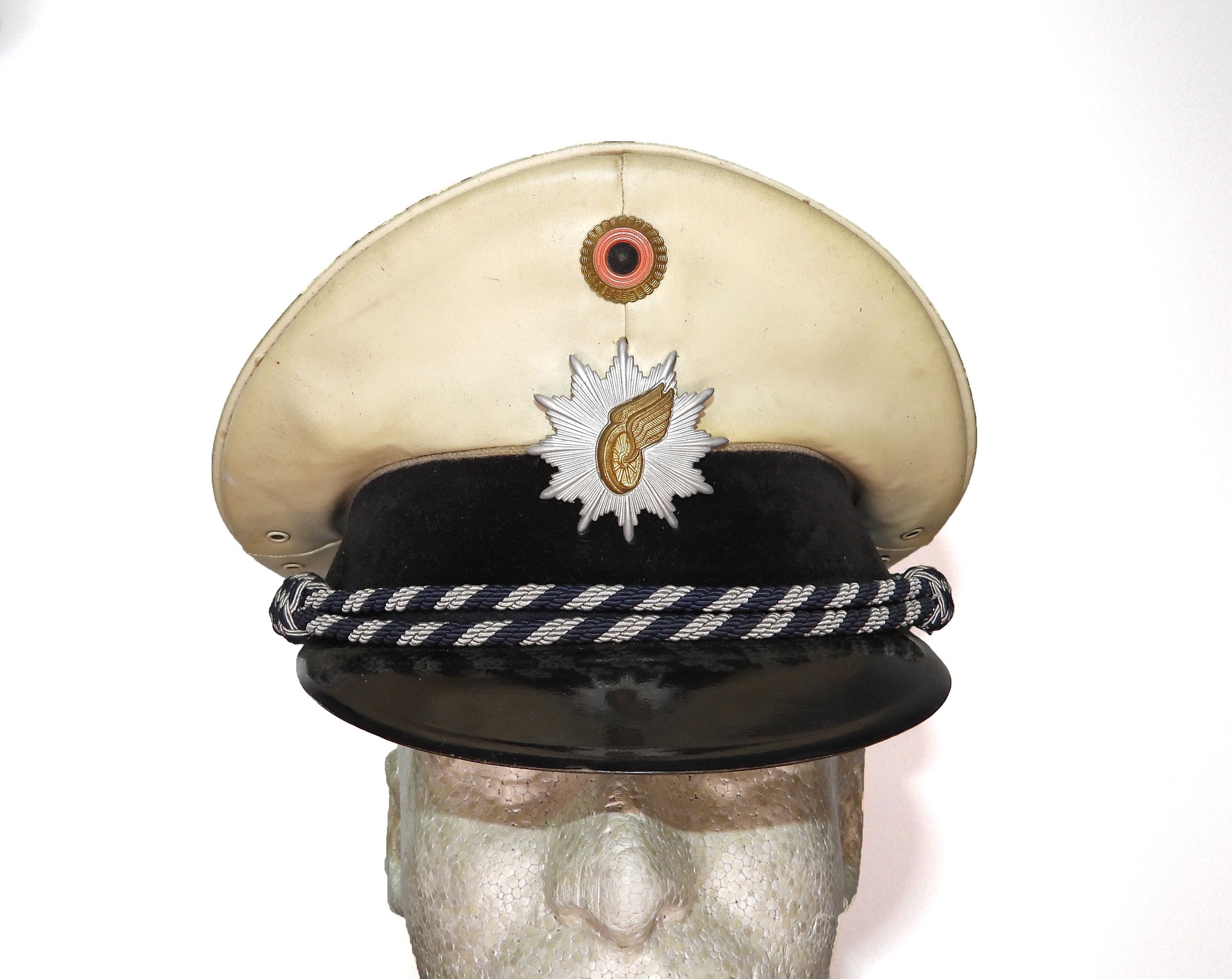 West German Railway Police White Peaked Cap. Germany.