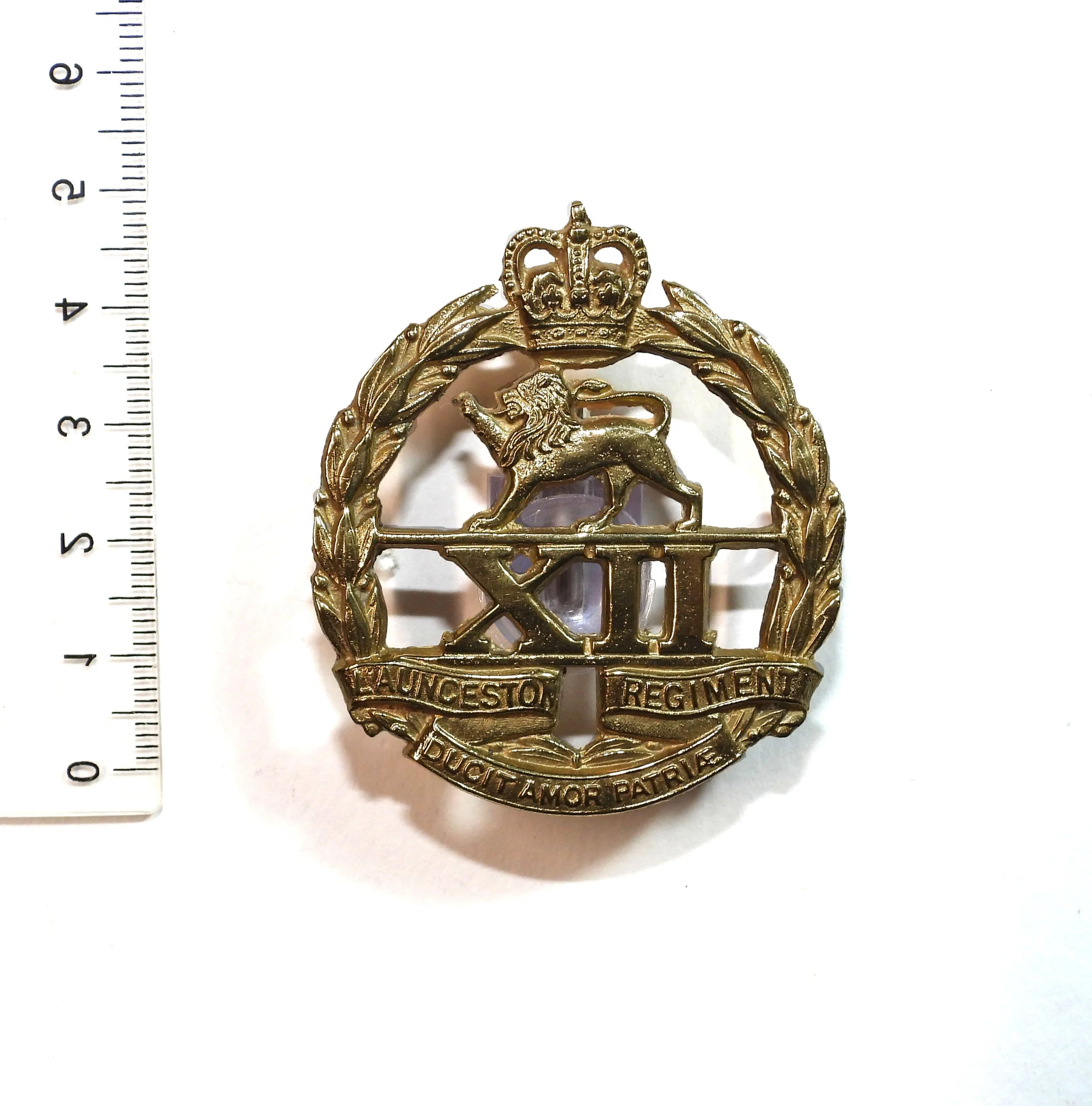 12th Infantry Battalion (Launceston Regiment) Reproduced Cap Badge. Australia.