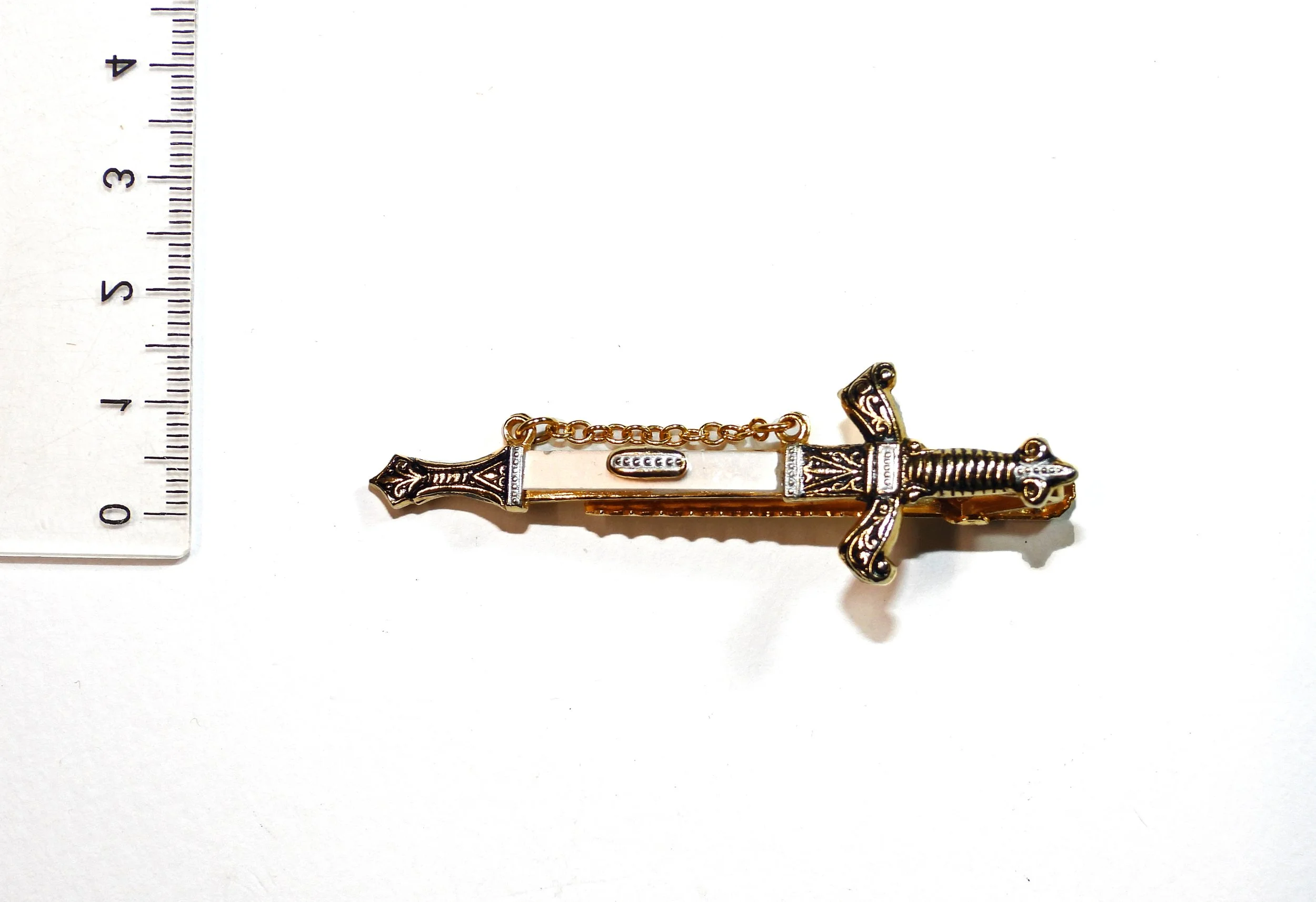 Damascene Toledo Sword Tie-clip.