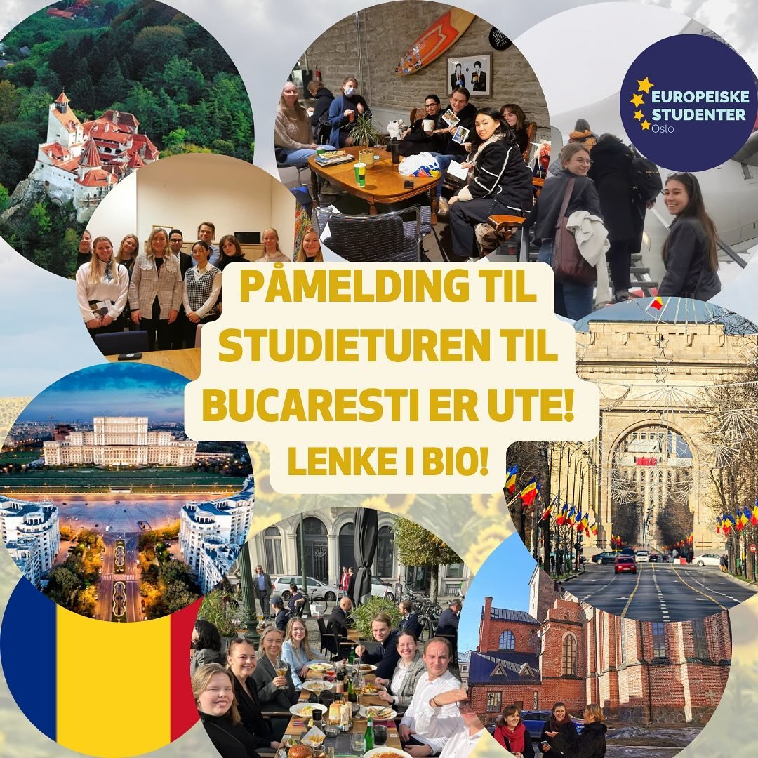 ESO inviterer til studietur til Romania, Bucuresti 3-7 juni!! 🇷🇴✈️

Lenke til p&aring;meldingsskjema er i bio. I skjema vil du og finne mer praktisk info om turen som egenandel!

Vi skal bes&oslash;ke masse kule steder, som Norges ambassade i Roman