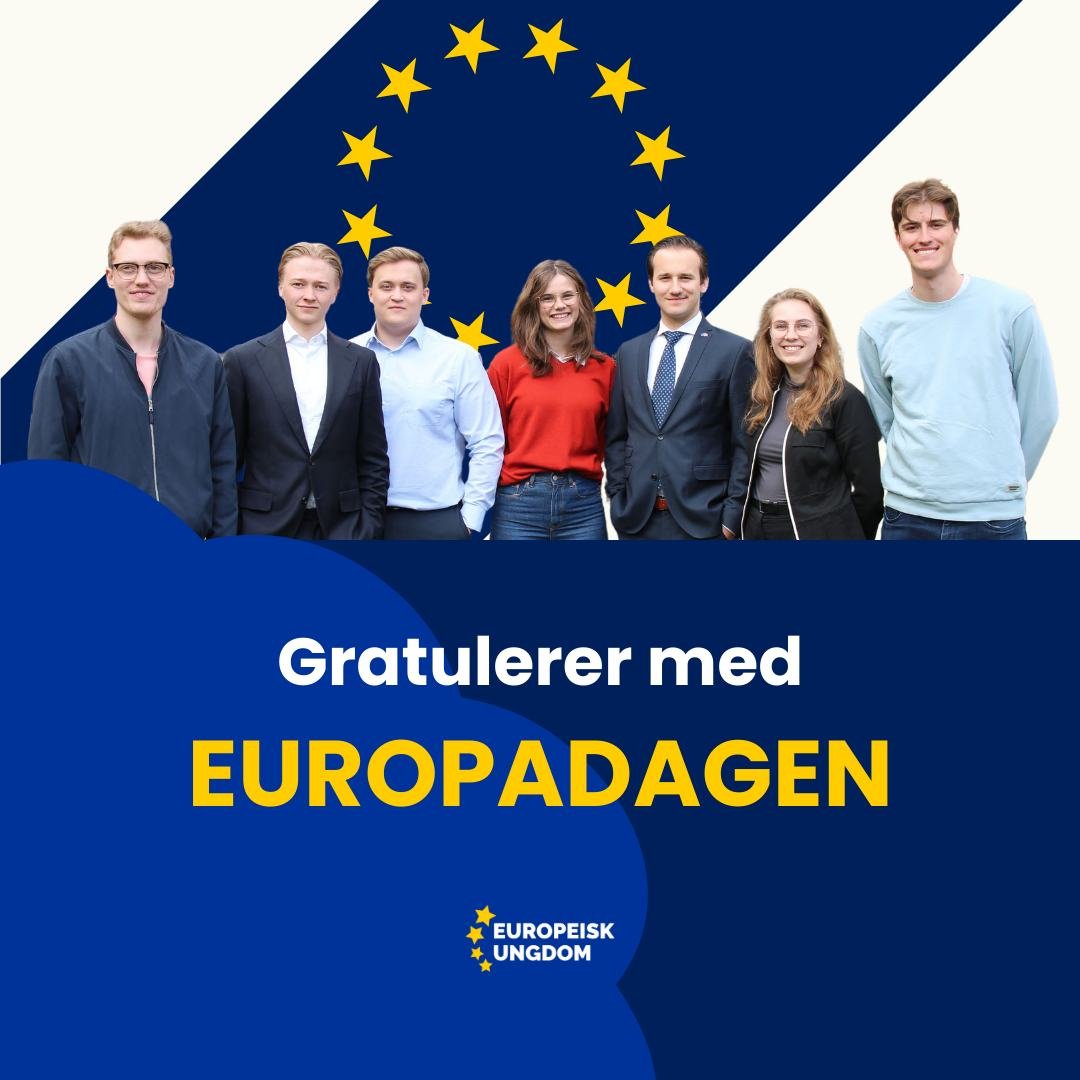 Gratulerer med Europadagen! 9. mai markerer vi det unike samarbeidet mellom 27 europeiske land, og verdier som frihet, demokrati og internasjonalt samarbeid.

I &aring;r er det ekstra viktig &aring; vise v&aring;r st&oslash;tte for Europa og de europ