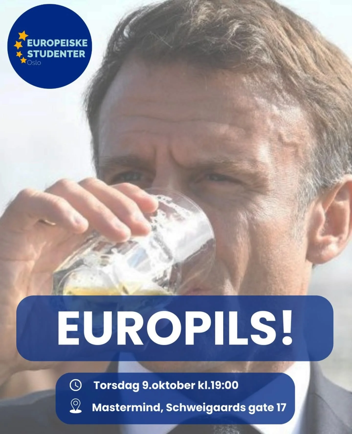 Velkommen til atter en europils med ESO🇪🇺 Ta med deg en venn, og bli kjent med folka og foreningen over et glass &oslash;l 🍺 gamle og nye er velkomne! Vi m&oslash;tes p&aring; Mastermind (Schweigaards gate 17) torsdag 9.oktober kl.19:00