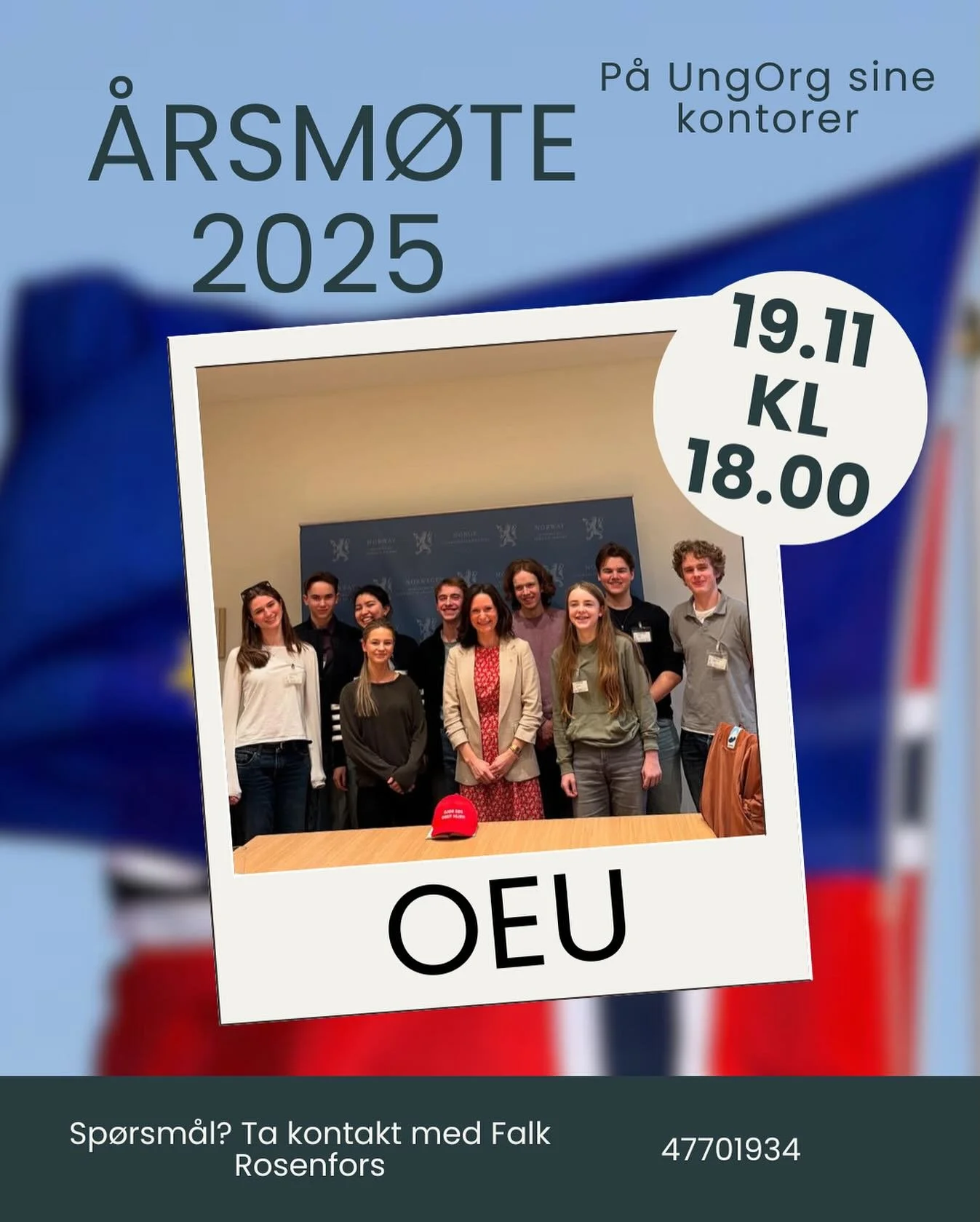 Vi inviterer til &aring;rsm&oslash;te onsdag 19. november kl. 18:00!🌟M&oslash;tet er hos UngOrg, M&oslash;llergata!
Vi h&aring;per du &oslash;nsker &aring; stille til valg og bli en del av styret. Svar gjerne p&aring; formen: https://forms.gle/xTsu9