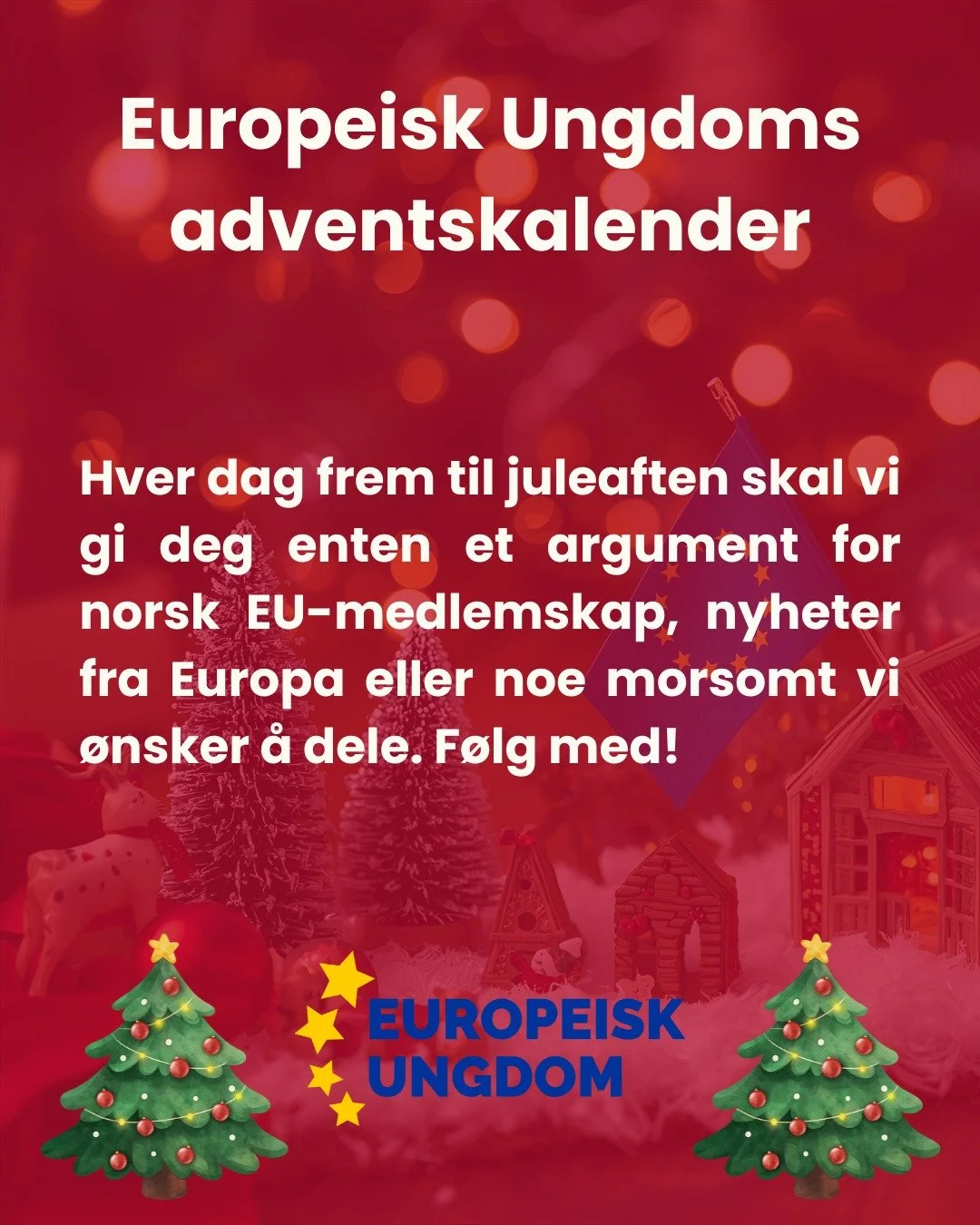 F&oslash;rste desember! 

H&aring;per alle nyter &aring;rets siste m&aring;ned :)

Bli medlem:
https://www.europeiskungdom.no/bli-medlem