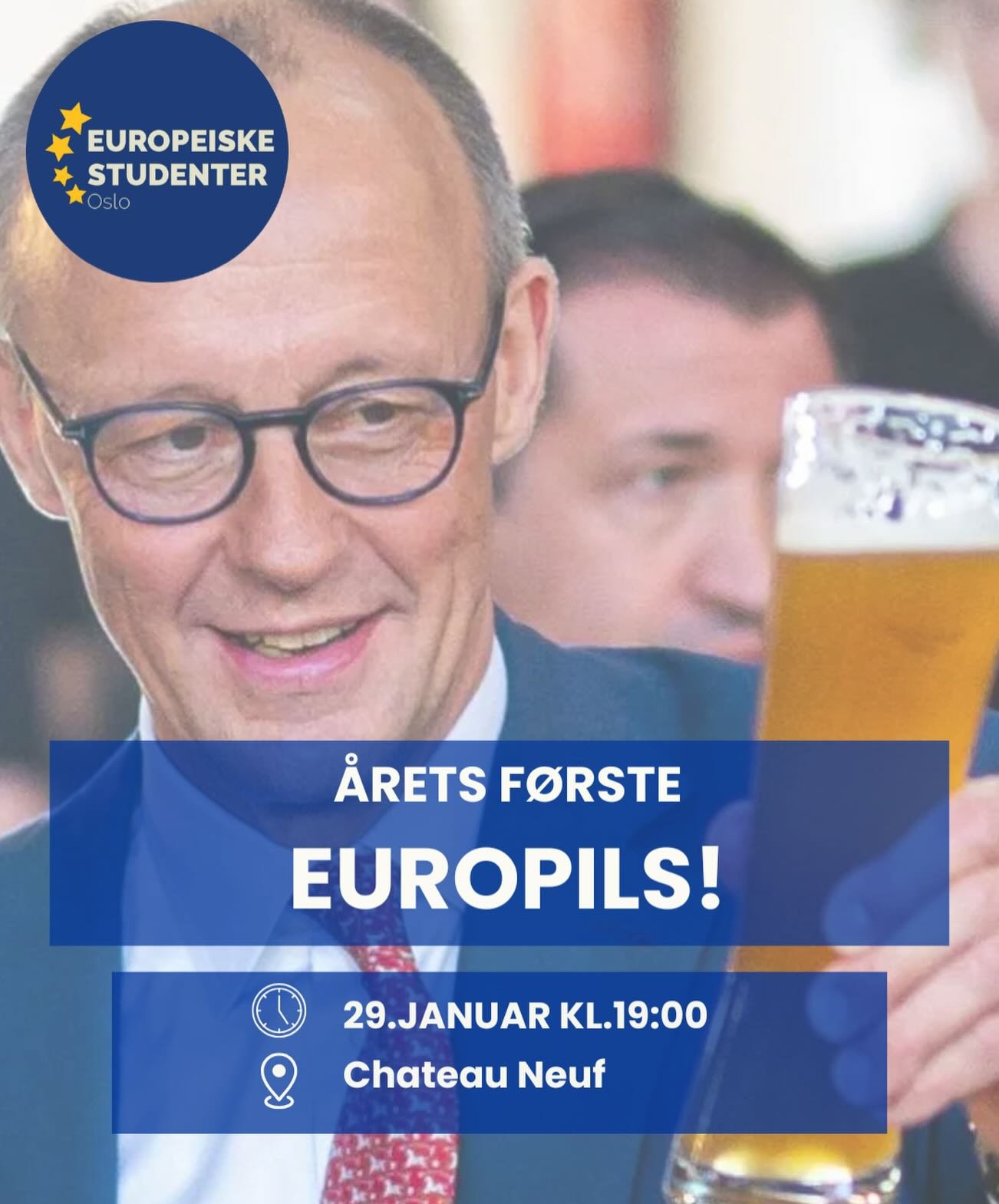 Eso inviterer til &aring;rets f&oslash;rste europils!🍺
Vi m&oslash;tes p&aring; Chateau Neuf for en uformell pils eller to! Bli kjent med folka i eso, ta gjerne med en venn! Vi m&oslash;tes p&aring; Chateau Neuf kl.19:00💛💙
&mdash;&mdash;&mdash;&md