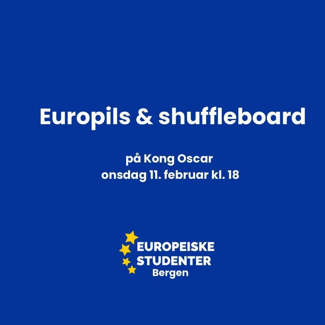 Bli med p&aring; europils og shuffleboard n&aring; til onsdag! &Aring;pent for alle, b&aring;de nye og gamle medlemmer, og de som bare vil bli litt mer kjent med ESB😊N&aring;r: Onsdag 11. feb kl. 18 Hvor: Kong Oscar, Tverrgaten 8. Hvis du vil bli me